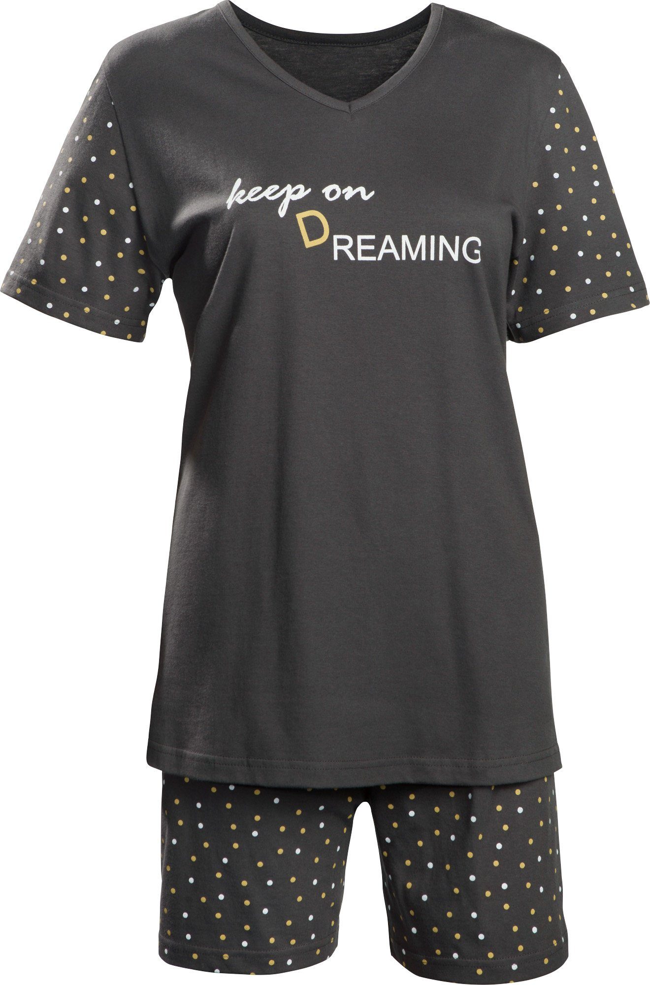 Erwin Müller Pyjama Damen-Shorty Single-Jersey Punkte günstig online kaufen