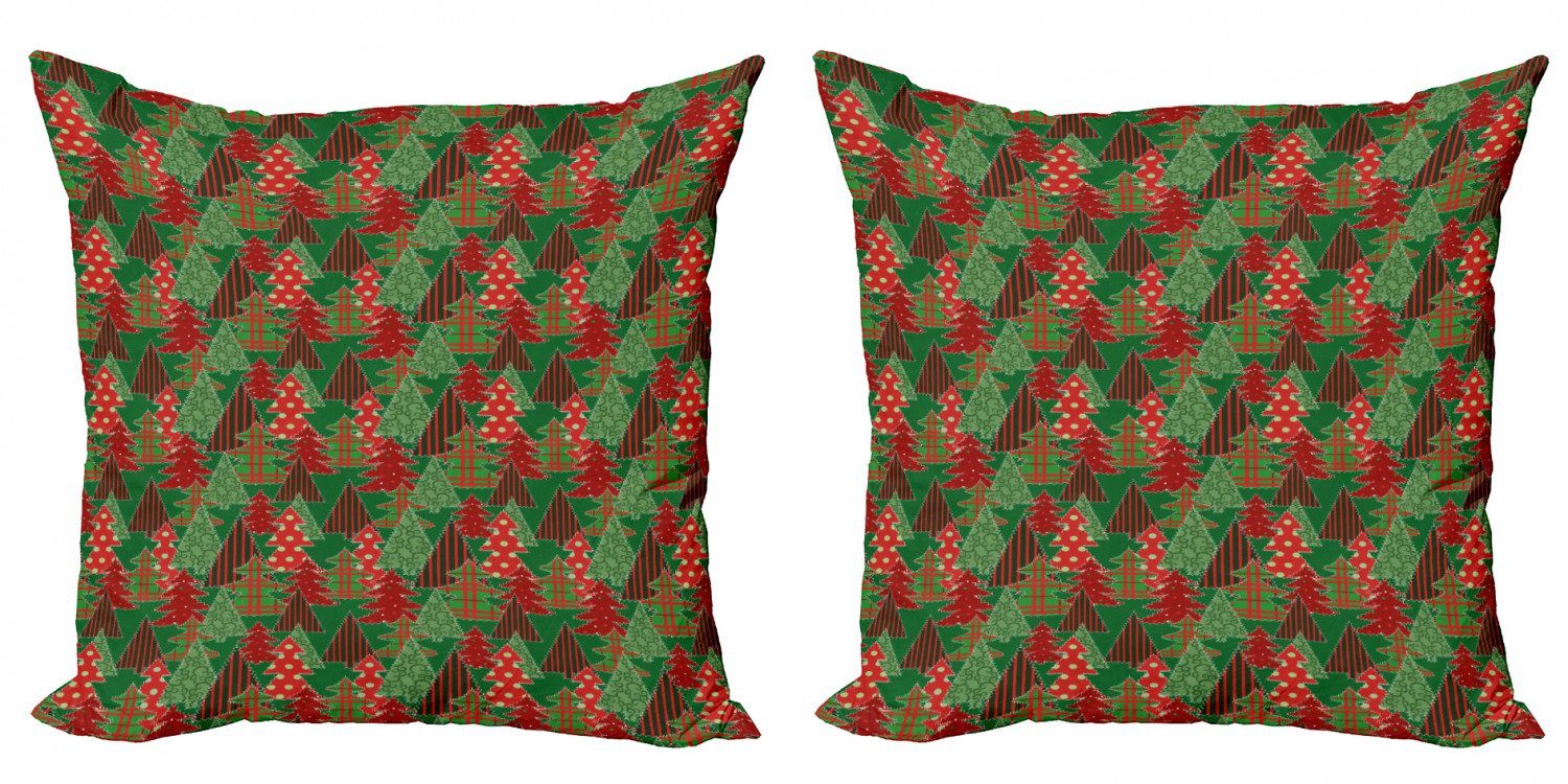 Kissenbezüge Modern Accent Doppelseitiger Digitaldruck, Abakuhaus (2 Stück), Weihnachten Baum Pines Swirl Dot