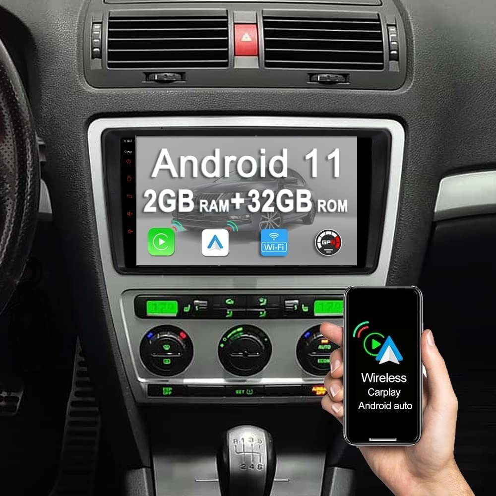 11 GABITECH Wifi Einbau-Navigationsgerät und Autoradio Yeti Skoda Android BT Octavia Carplay für GPS