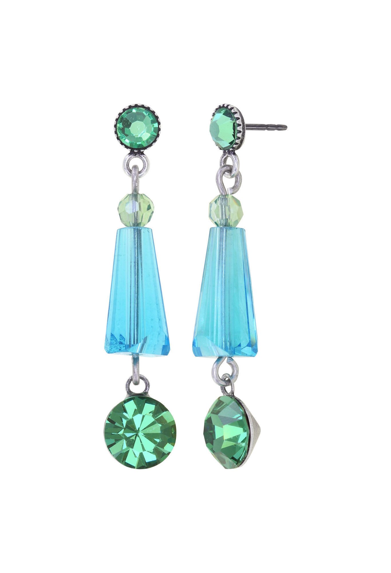 KONPLOTT Paar Серьги-гвоздики Konplott Серьги-гвоздики hängend Daily Desire blau grün Antik Silber