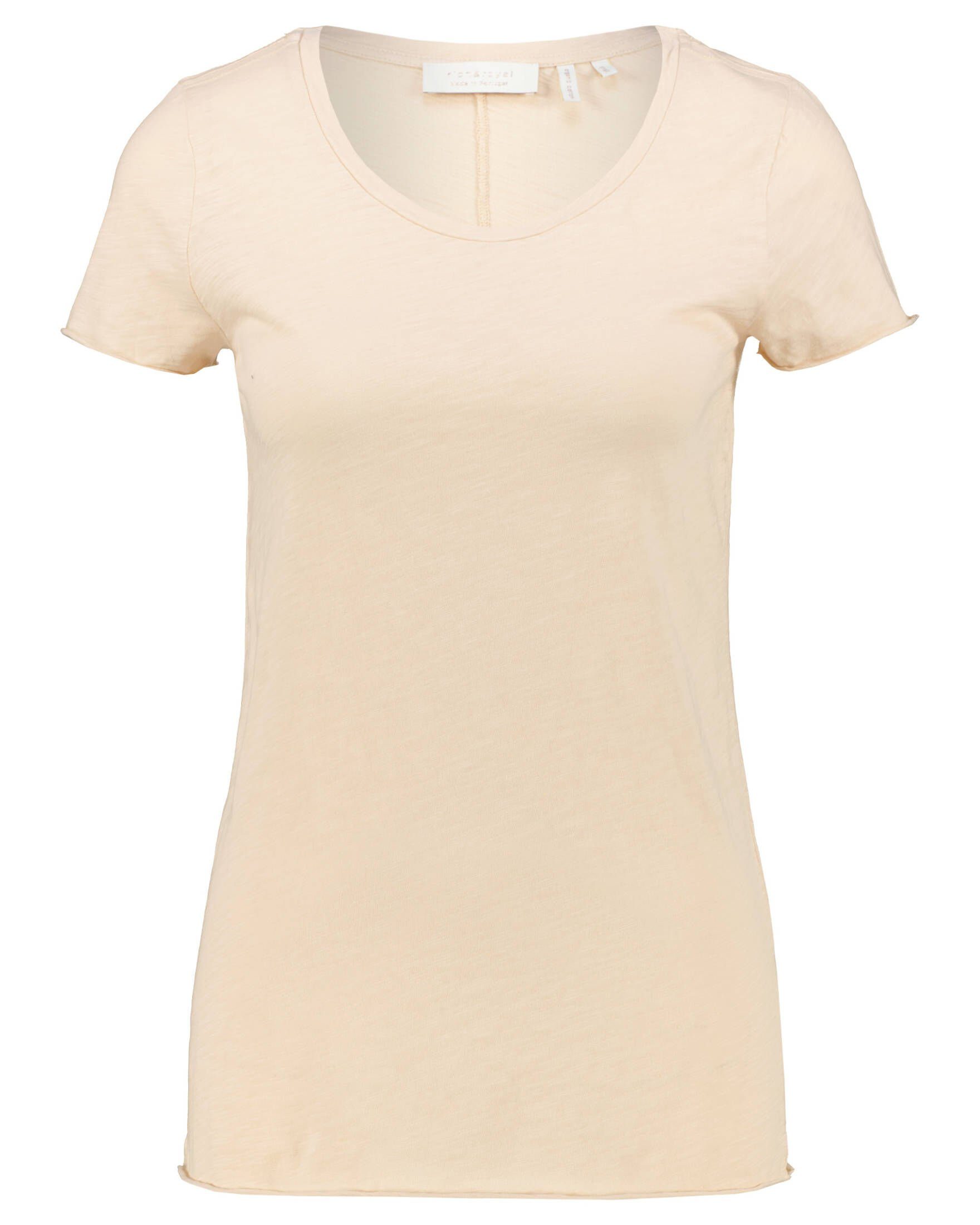 Rich & Royal T-Shirt Damen Shirt SLUB Kurzarm (1-tlg) sand (21)