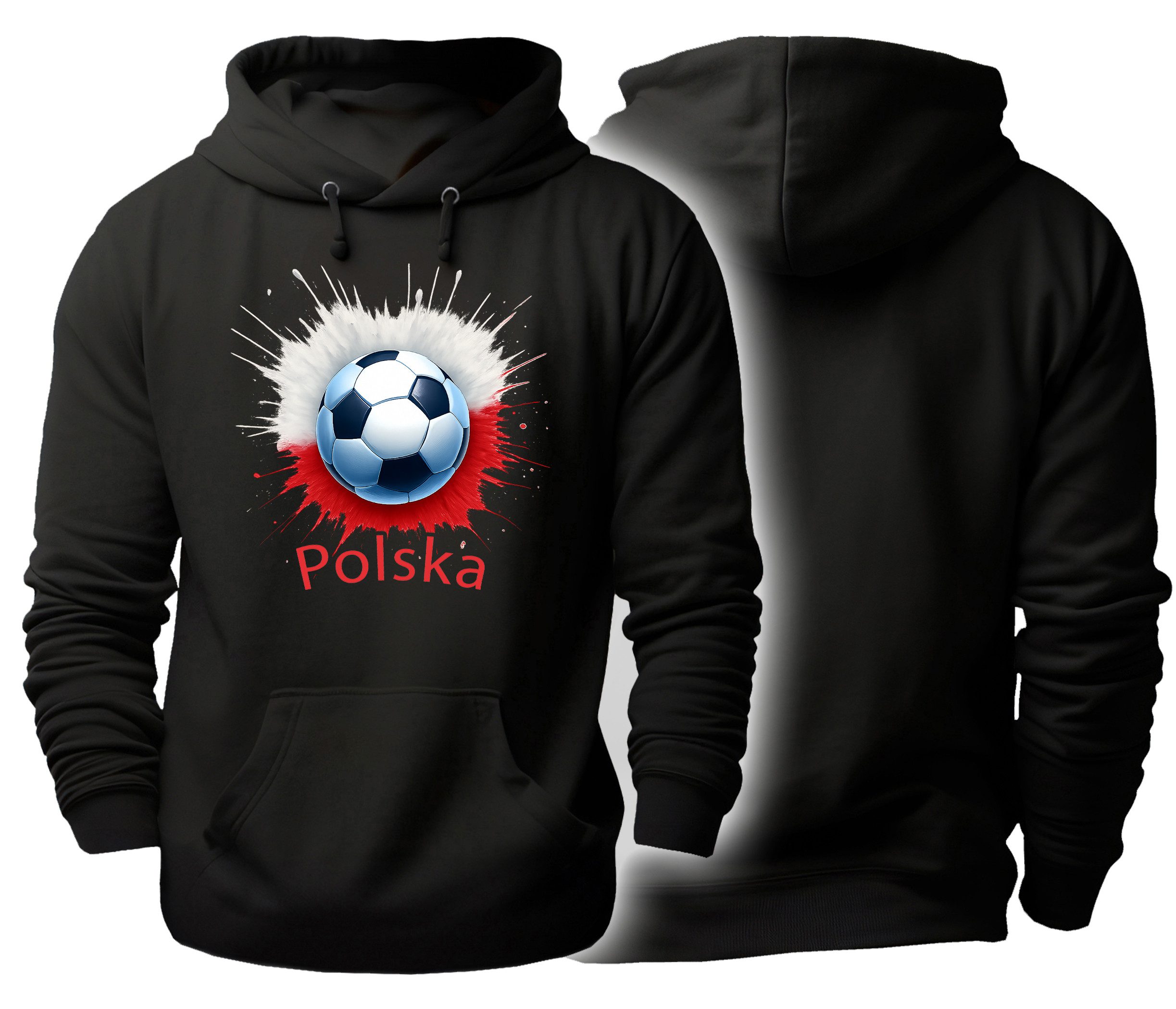 MyDesign24 Hoodie Fanhoodie Fussball WM Hoodie 2026 Nationalmannschaft Kapuzenpulli Polen i681