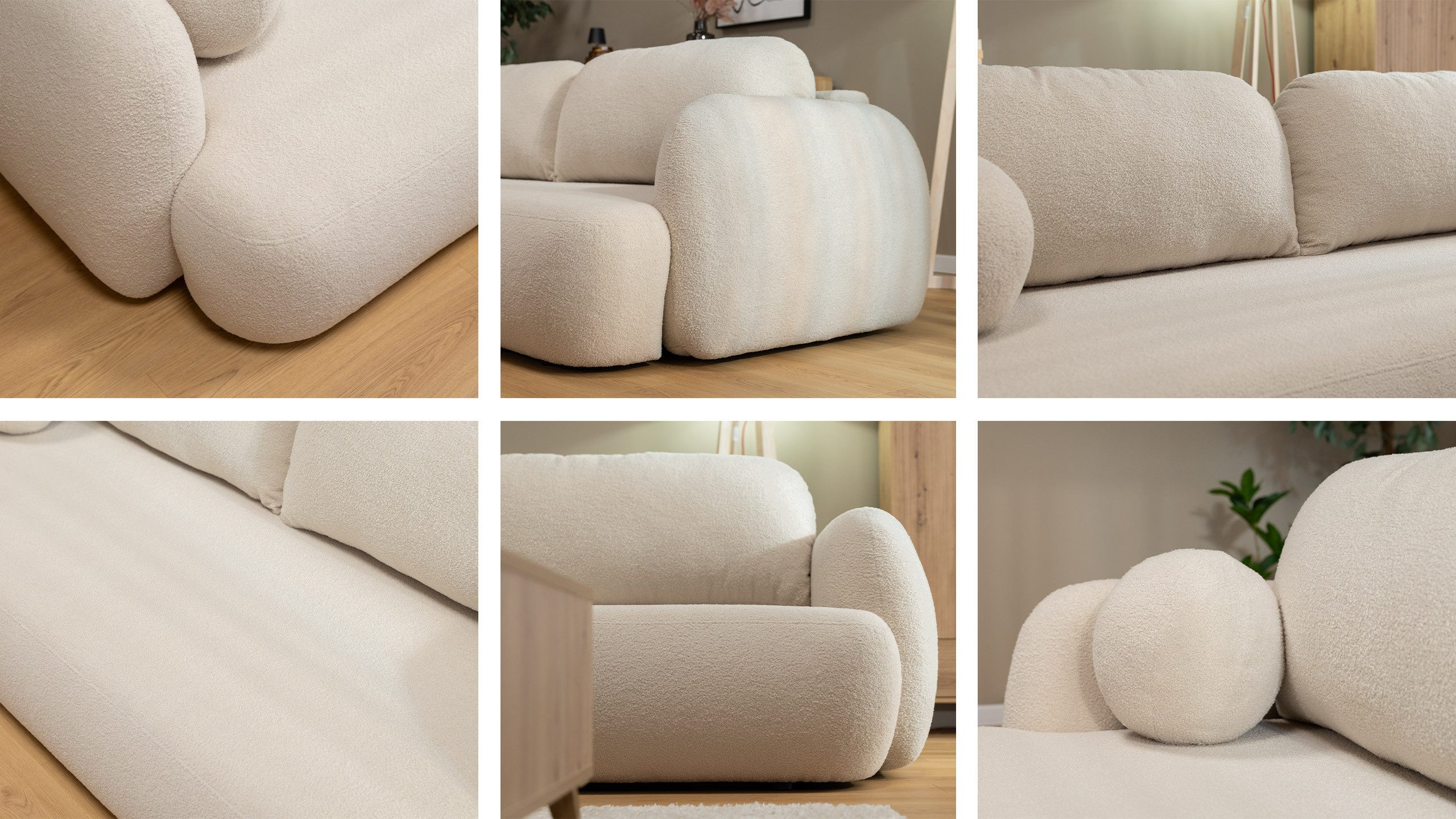 MIRJAN24 Schlafsofa Mayo, mit Bettkasten und Schlaffunktion, Dekokissen, 256x115x85 cm