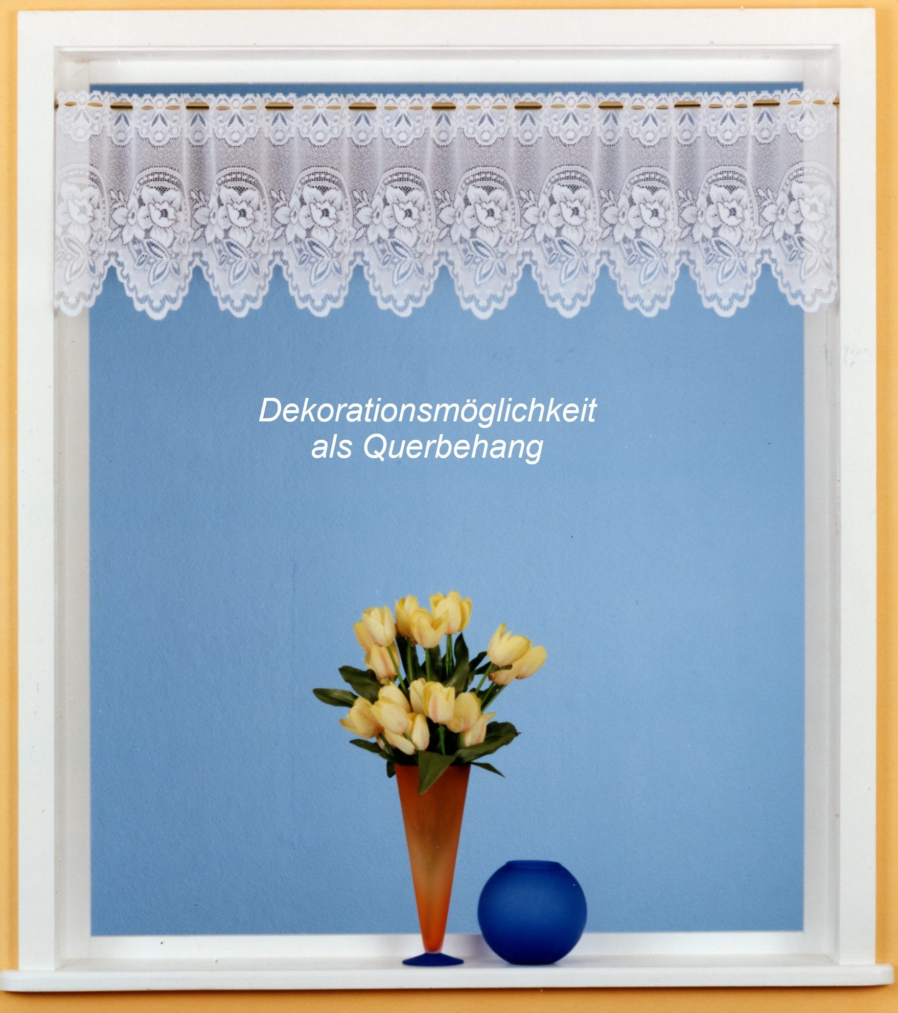 Weckbrodt Scheibengardine Ella (1 St), Stangendurchzug, halbtransparent, Bistro, Gardine, Store, floral