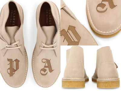 PALM ANGELS Palm Angels x Clarks Originals PA Logo Debossed Desert Boots Shoes Sch Кросівки