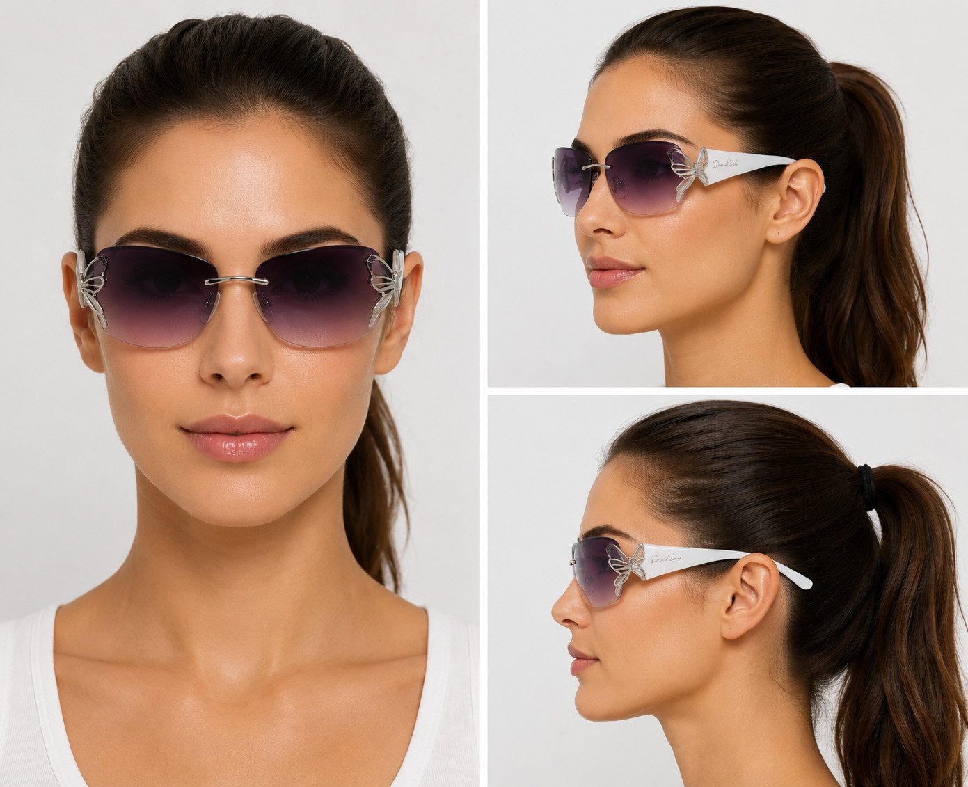 Sonnenbrille DC-351-C1-Modische- Sonnenbrille für Damen stilvollem Schmetterling