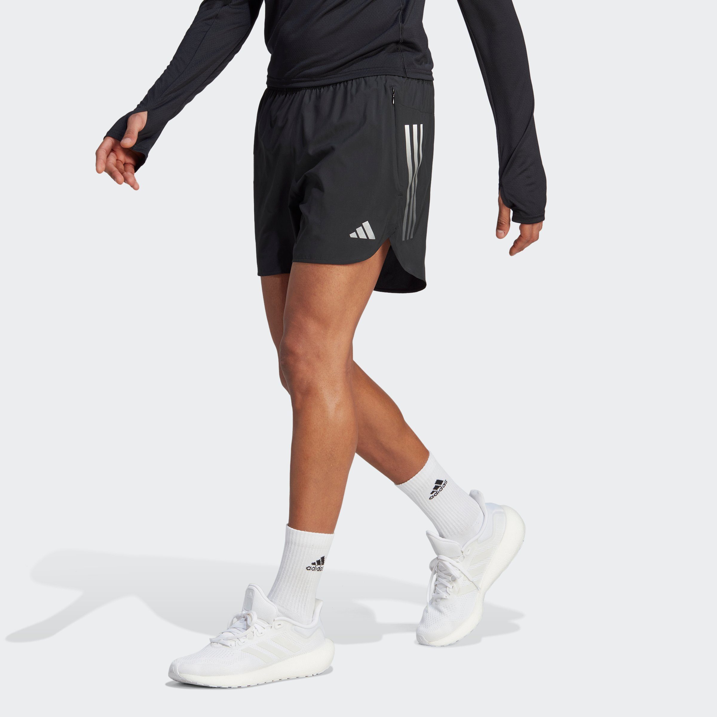 Top-Sportler adidas Performance Laufshorts RUN ICONS 3STREIFEN / Carbon (1-tlg) SHORTS Black