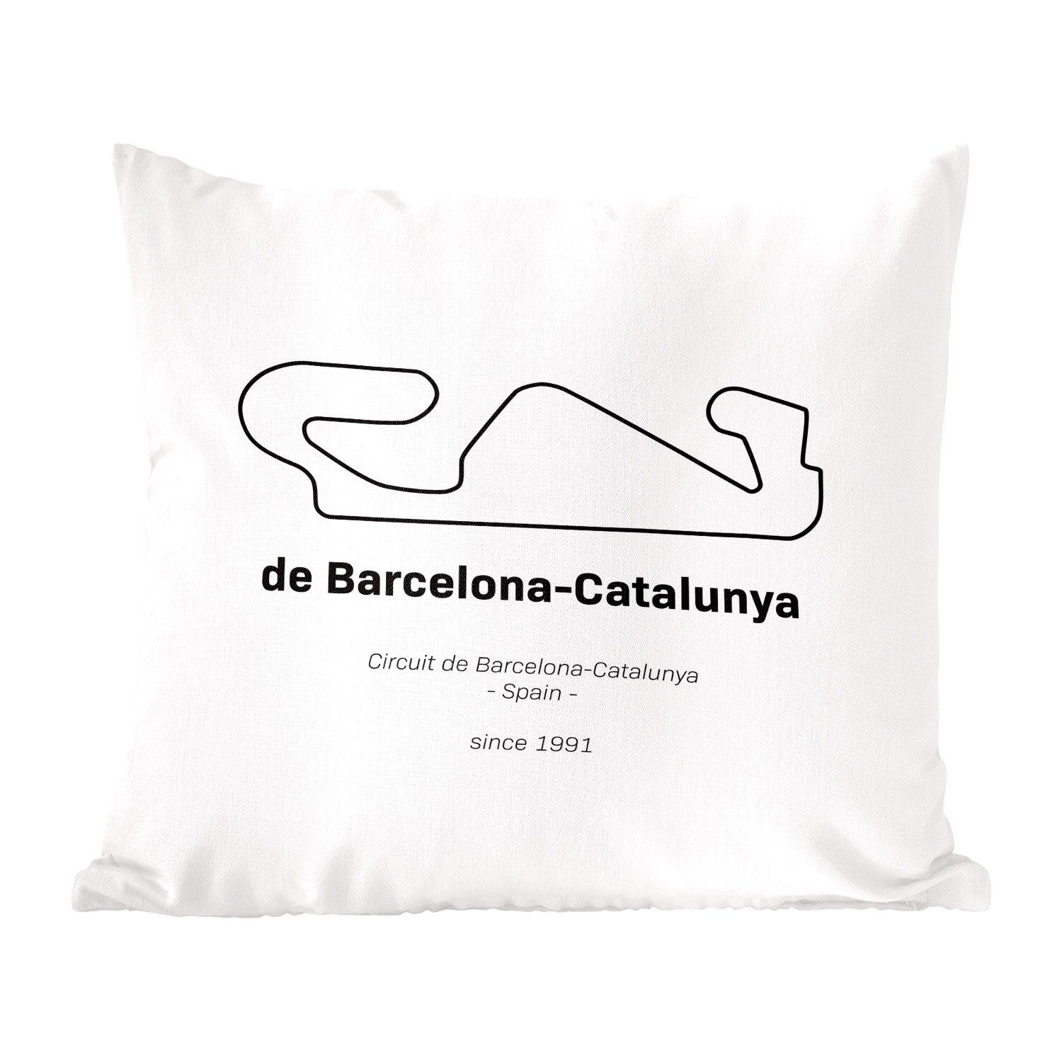 MuchoWow Dekokissen F1 - Rennstrecke - Barcelona, Zierkissen mit Füllung für Wohzimmer, Schlafzimmer, Deko, Sofakissen