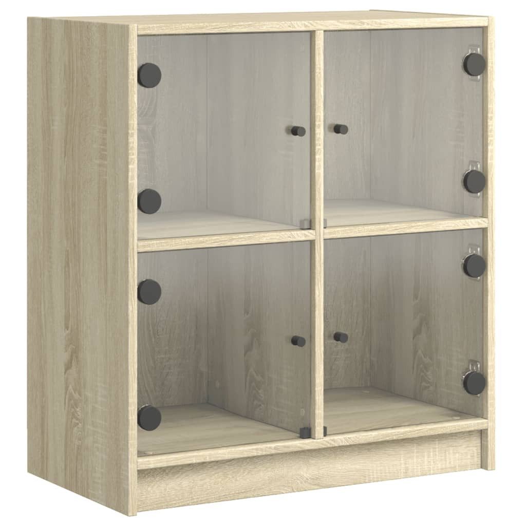 vidaXL Beistellschrank Beistellschrank mit Glastüren Sonoma-Eiche günstig online kaufen