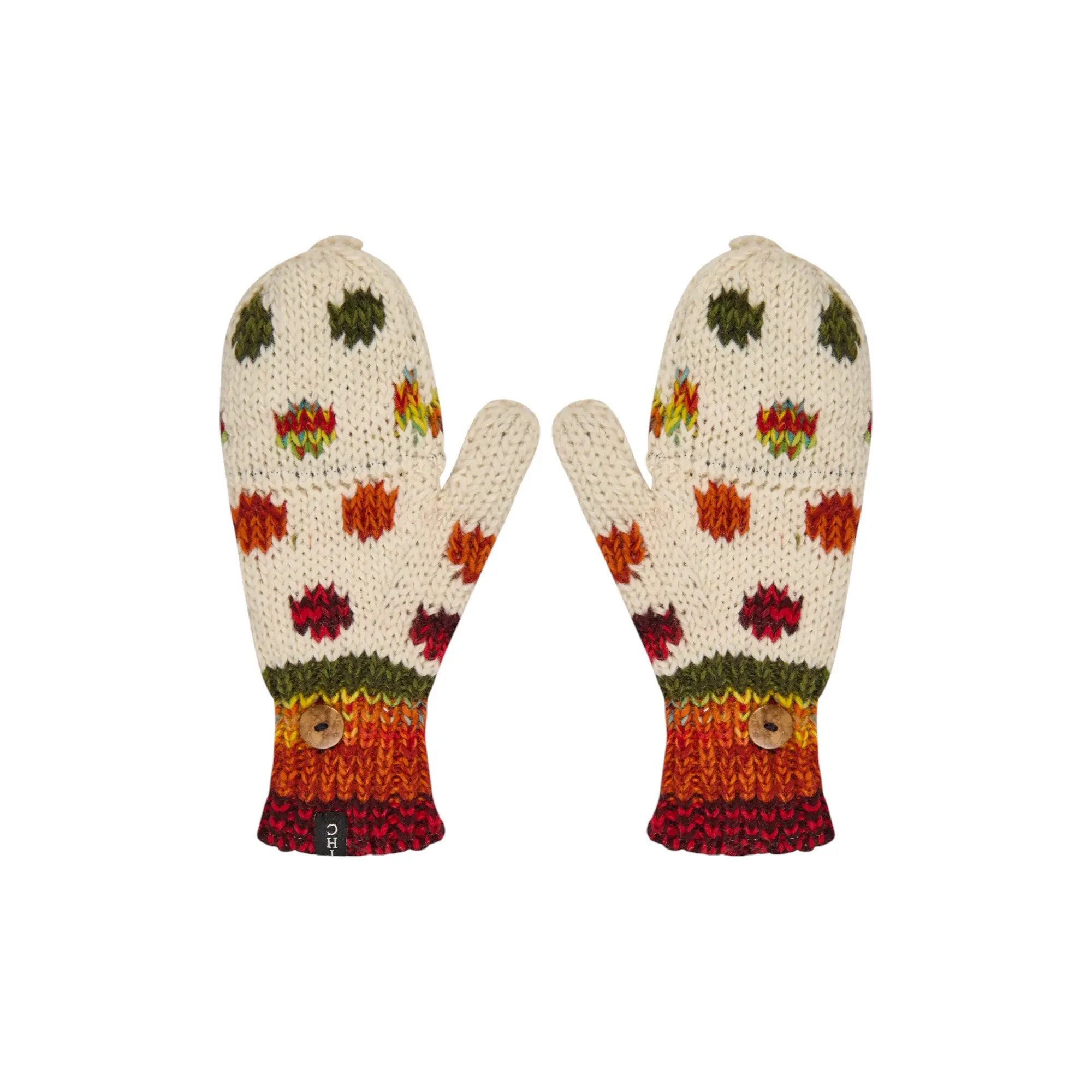 THC Natural Line Strickhandschuhe THC Klapphandschuhe 840 gepunktet (1-St., 1 Paar) abklappbare Fingerspitzen