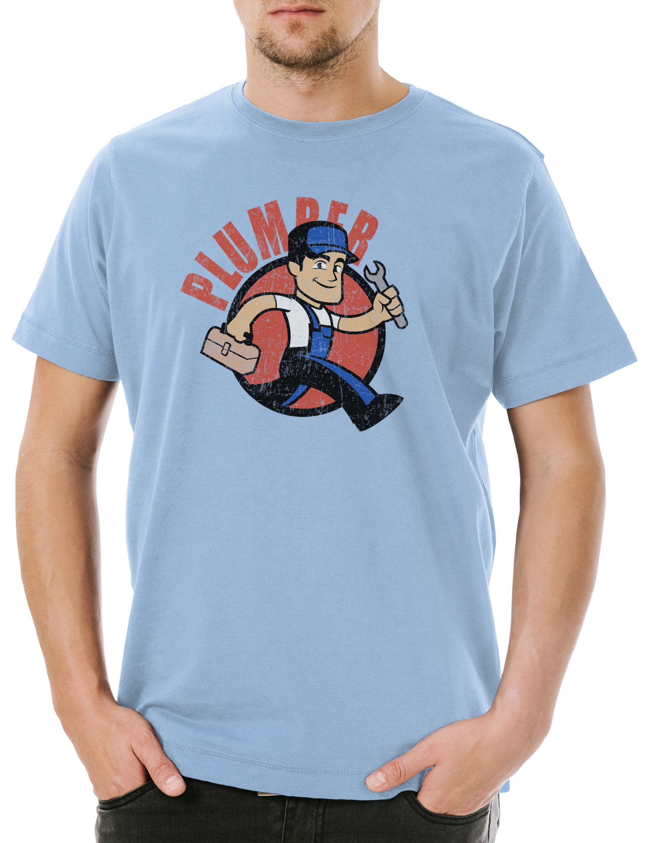 Print-Shirt Plumber Herren T-Shirt Klempner Gas Wasser Installateur Wärmetechniker