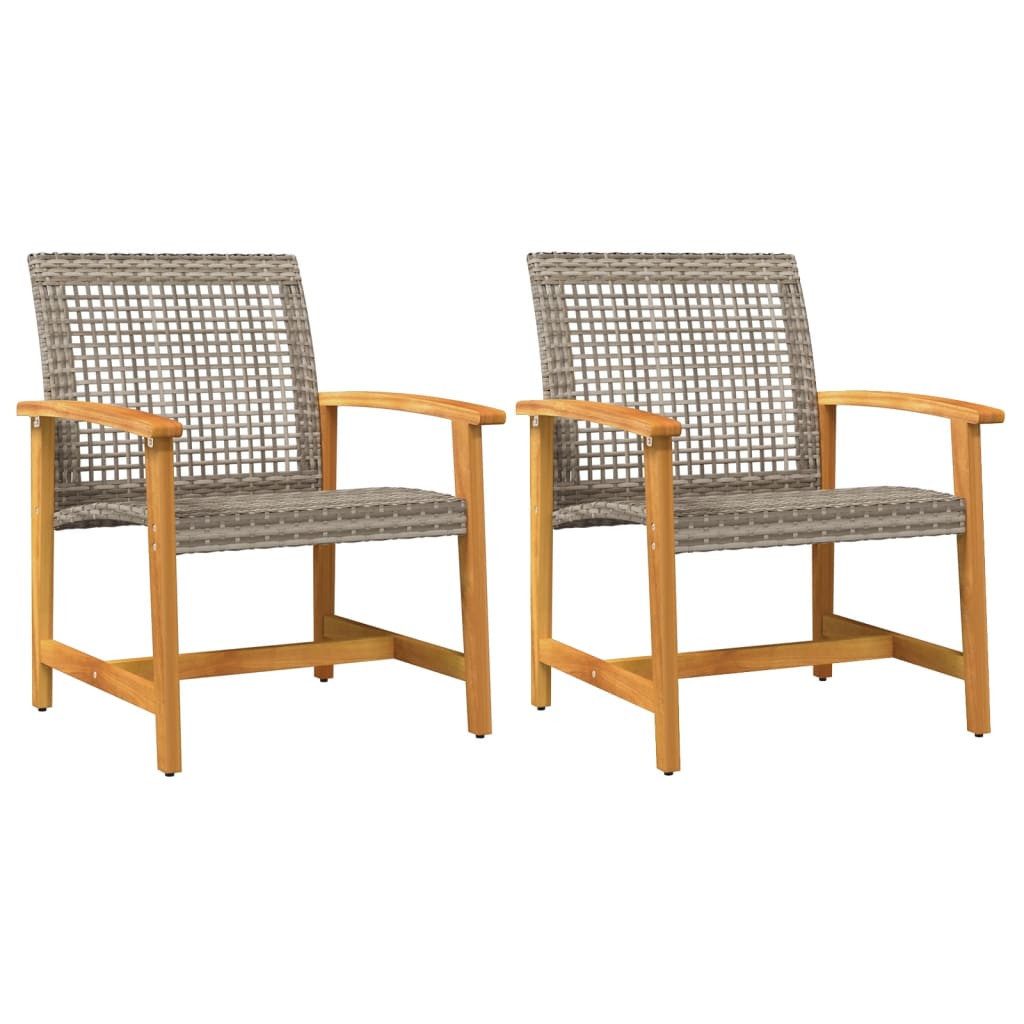 vidaXL Sofaelement Gartenstühle 2 Stk. Grau günstig online kaufen