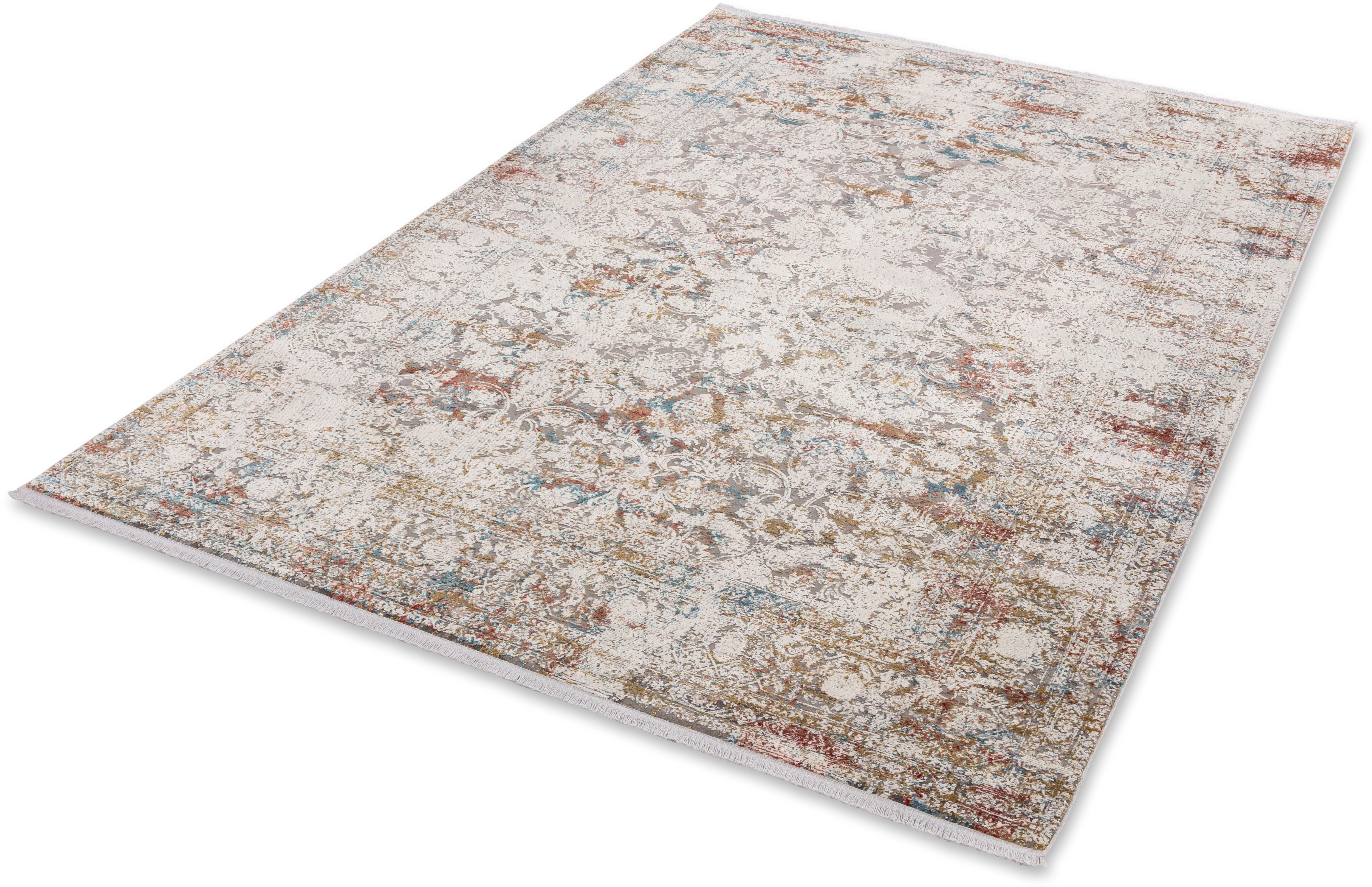 ASTRA Teppich Gravina 242, rechteckig, Höhe: 8 mm, seidiger Schimmer durch Viskose, Hoch Tief Struktur, Wohnzimmer