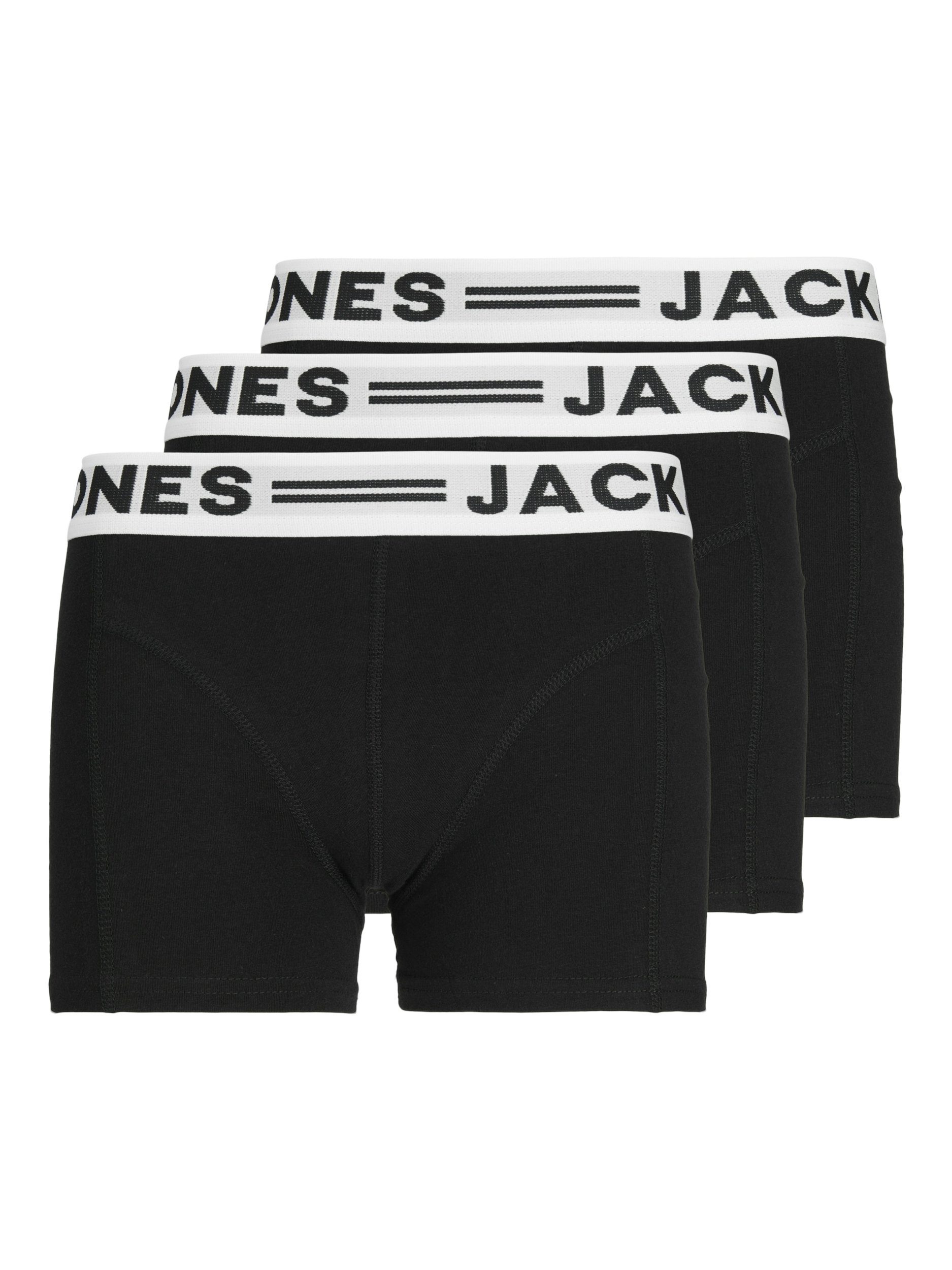 NOOS Boxershorts Jones 3-PACK TRUNKS Junior black SENSE & 3-St) Jack (Packung,
