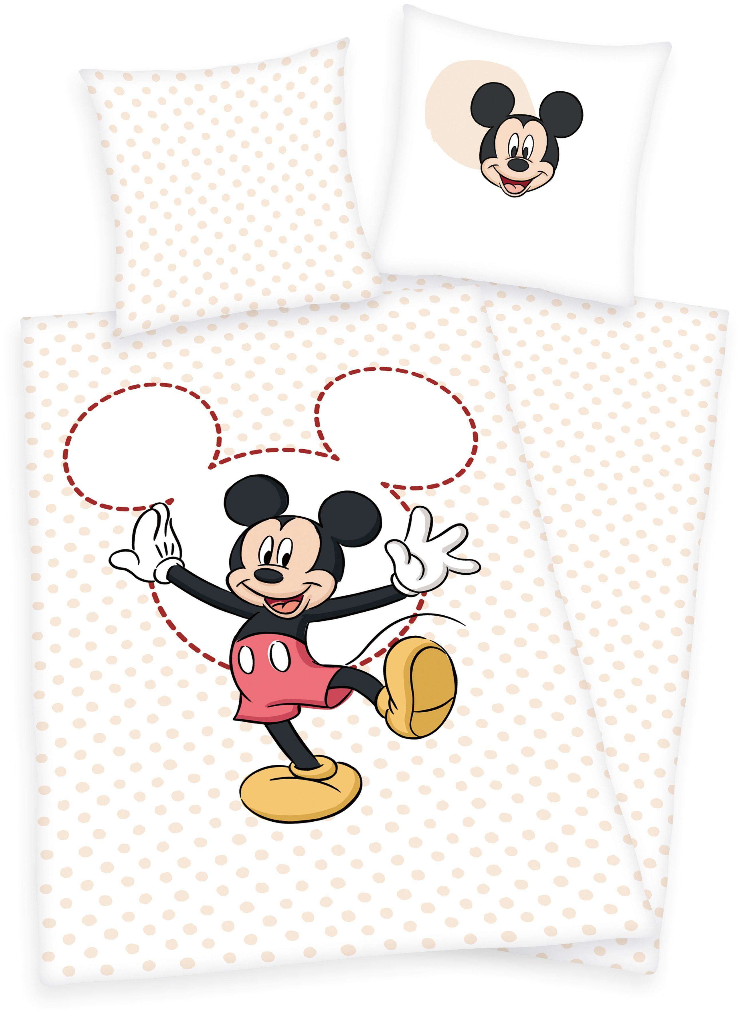 Kinderbettwäsche Disney Mickey Mouse, Disney, Linon, mit tollem Mickey Mouse Motiv