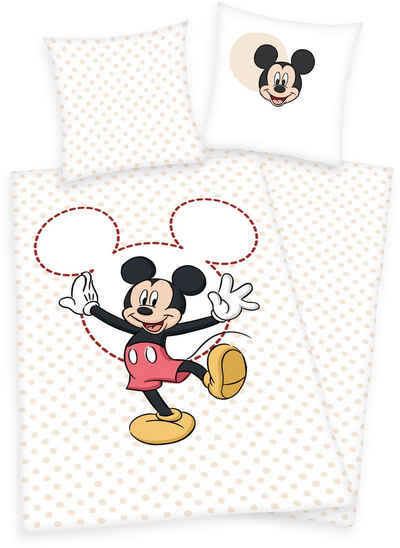Kinderbettwäsche Disney Mickey Mouse, Disney, Linon, mit tollem Mickey Mouse Motiv