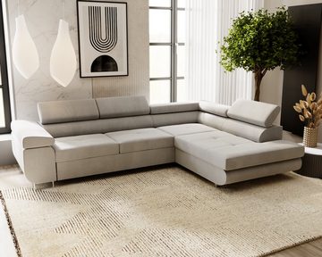 MOEBLO Ecksofa BUZZ L, mit Schlaffunktion, mit Bettkasten Funktionalität Polsterecke, Modulares Sofa Hochwertige Materialien, (BxHxT): 275x90x202cm