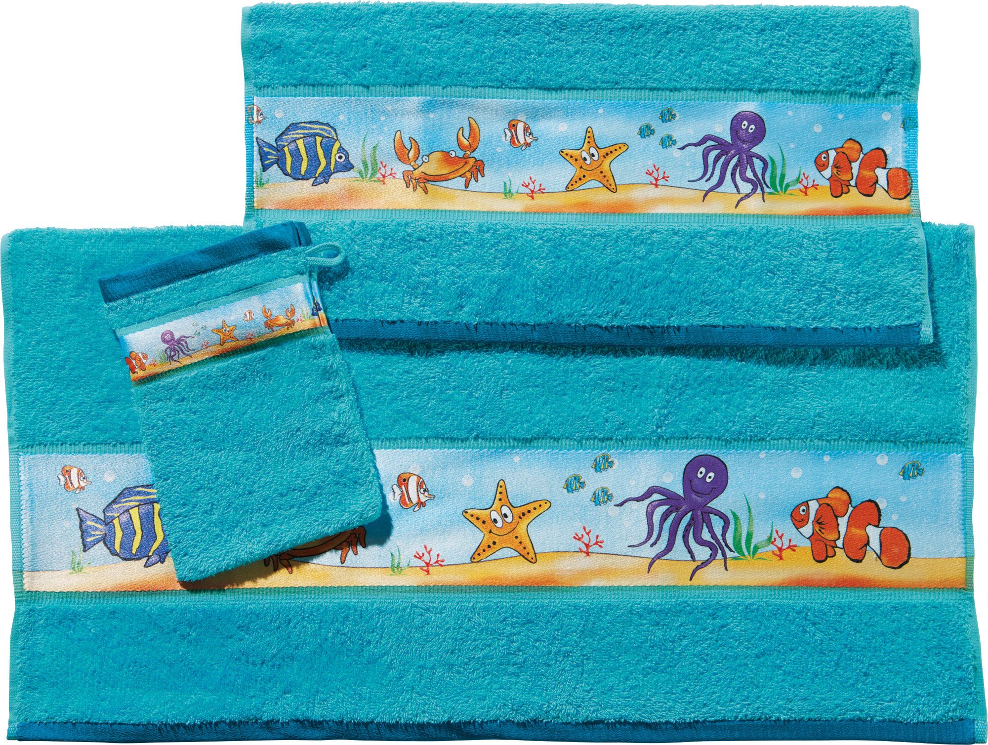 Erwin Müller Handtücher Kinder-Frottier-Set 3-teilig, Walk-Frottier Uni