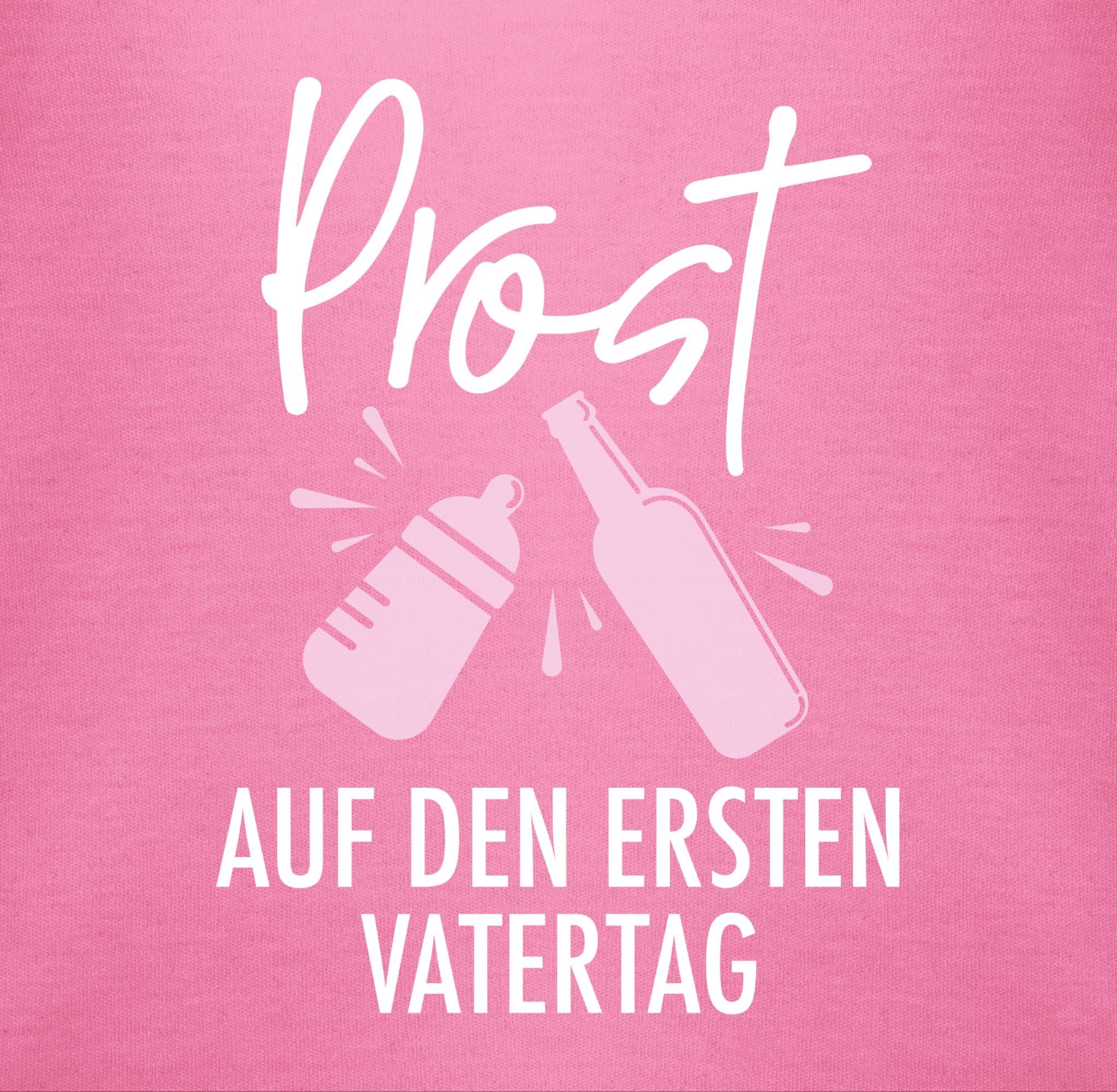 Vatertag 2 den weiß/rosa Vatertag Pink auf Shirtbody Geschenk Baby - Prost Shirtracer ersten