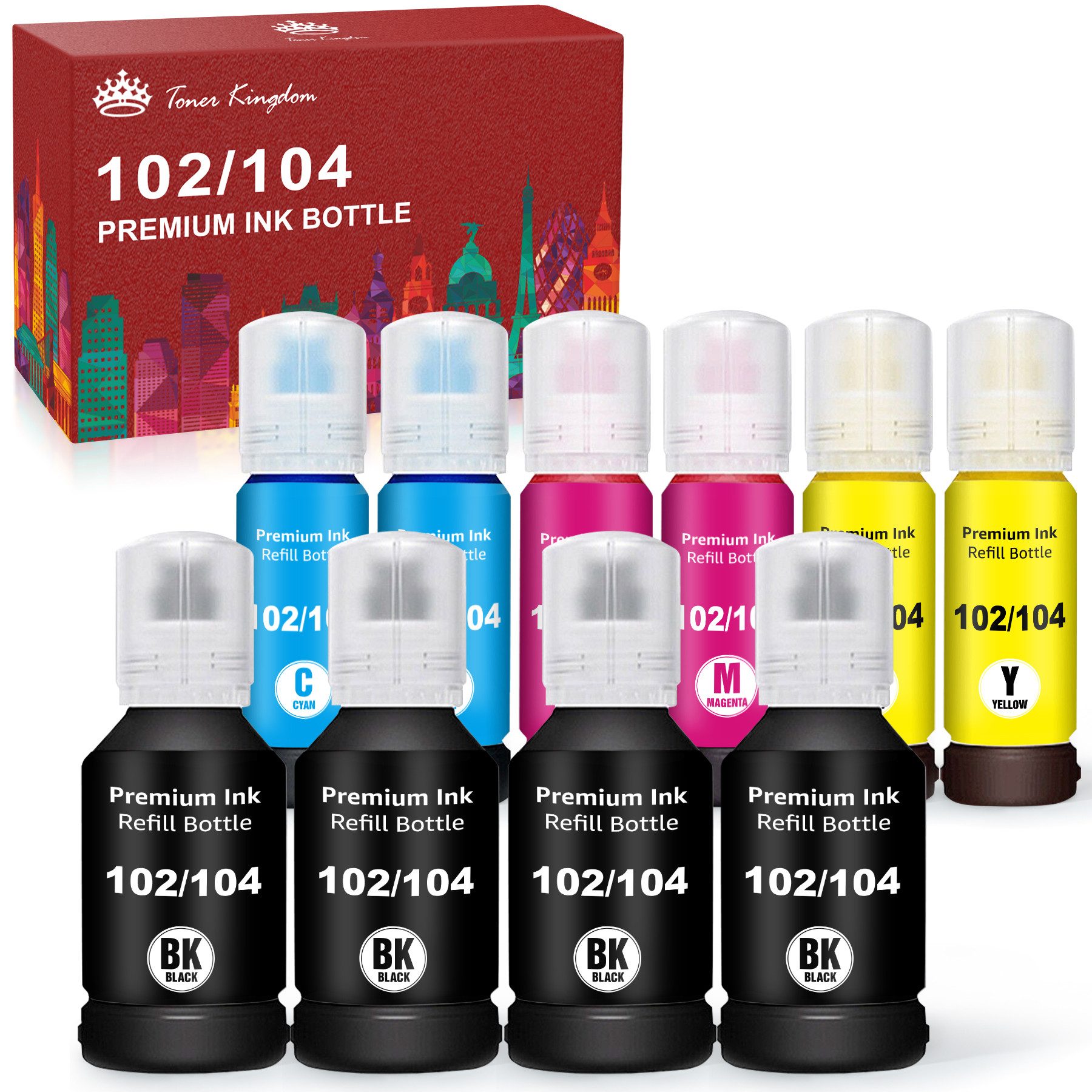 10er für EPSON 104 EPSON 102 Ecotank Multipack Nachfülltinte