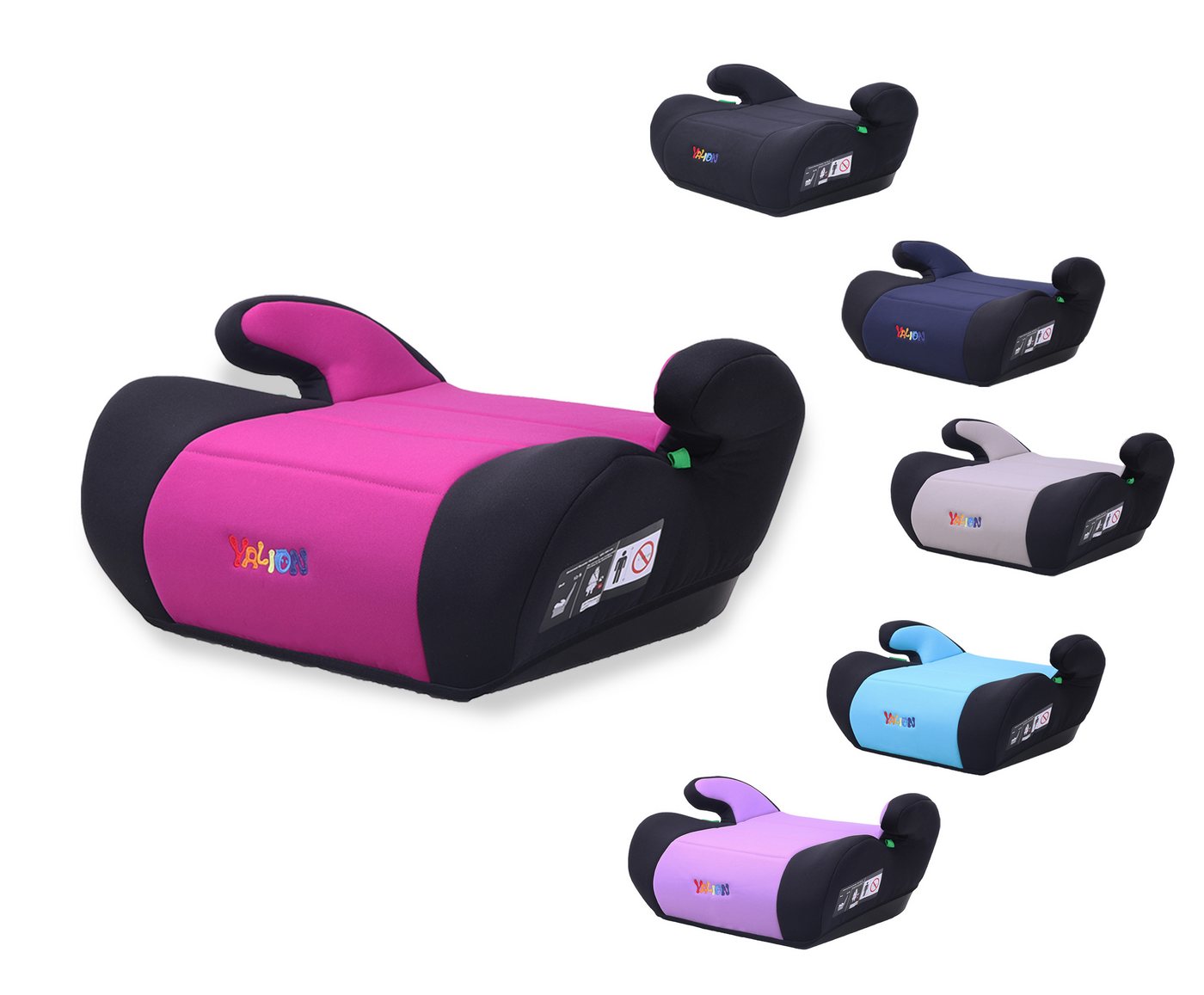 Yalion Kindersitzerhöhung Kindersitzerhöhung ECE R129/03 Sitzerhöhung für Kinder von 125–150 cm, ab: ca.6Jahren, bis: 10Jahren, (i-Size Autositz für Kinder Lila)