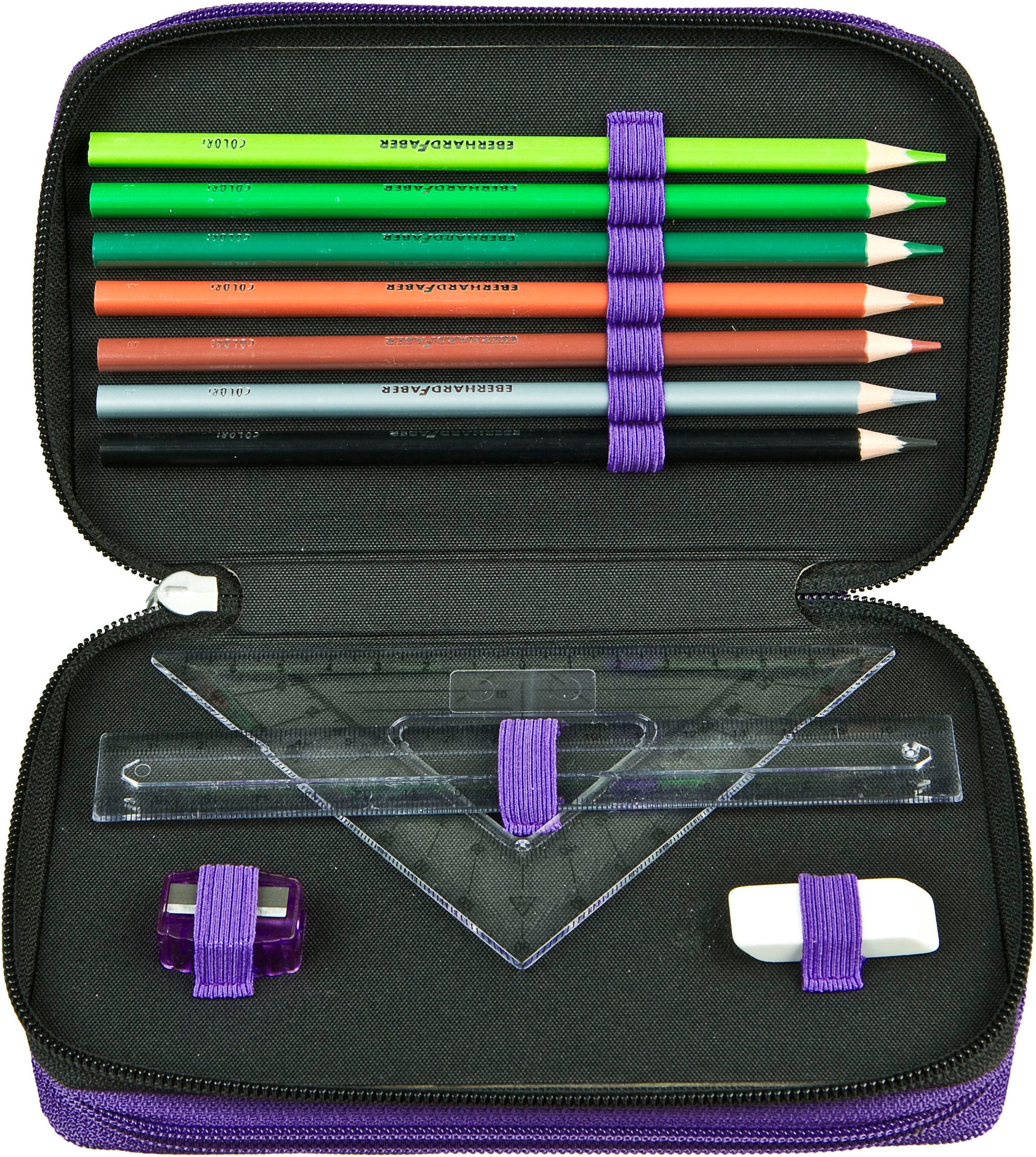 Scooli Federmäppchen Tripledecker, Monster High, befüllt, inklusive Geodreieck