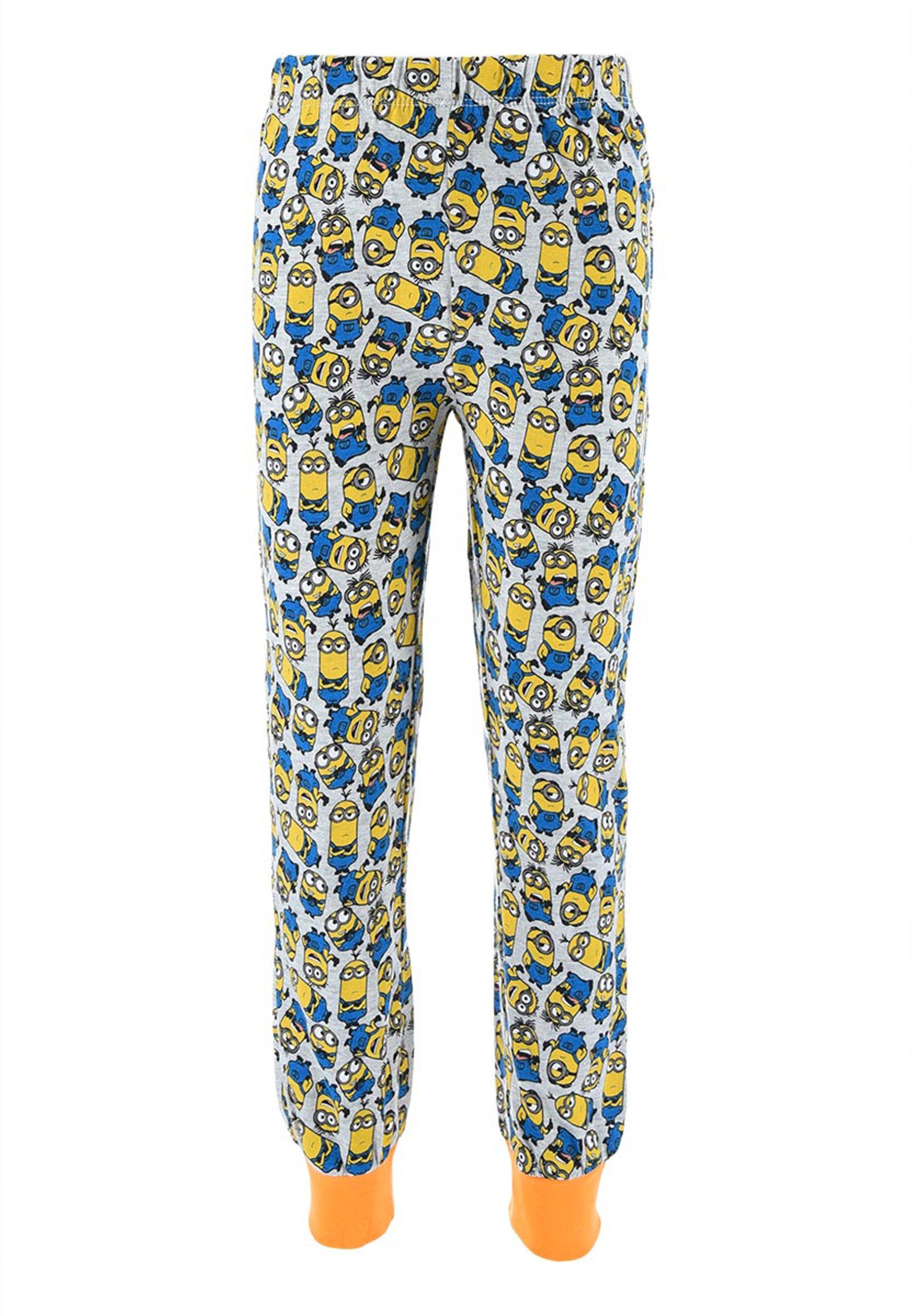 Minions Schlafanzug Kinder Jungen (2 Grau tlg) Set Schlafanzug Pyjama