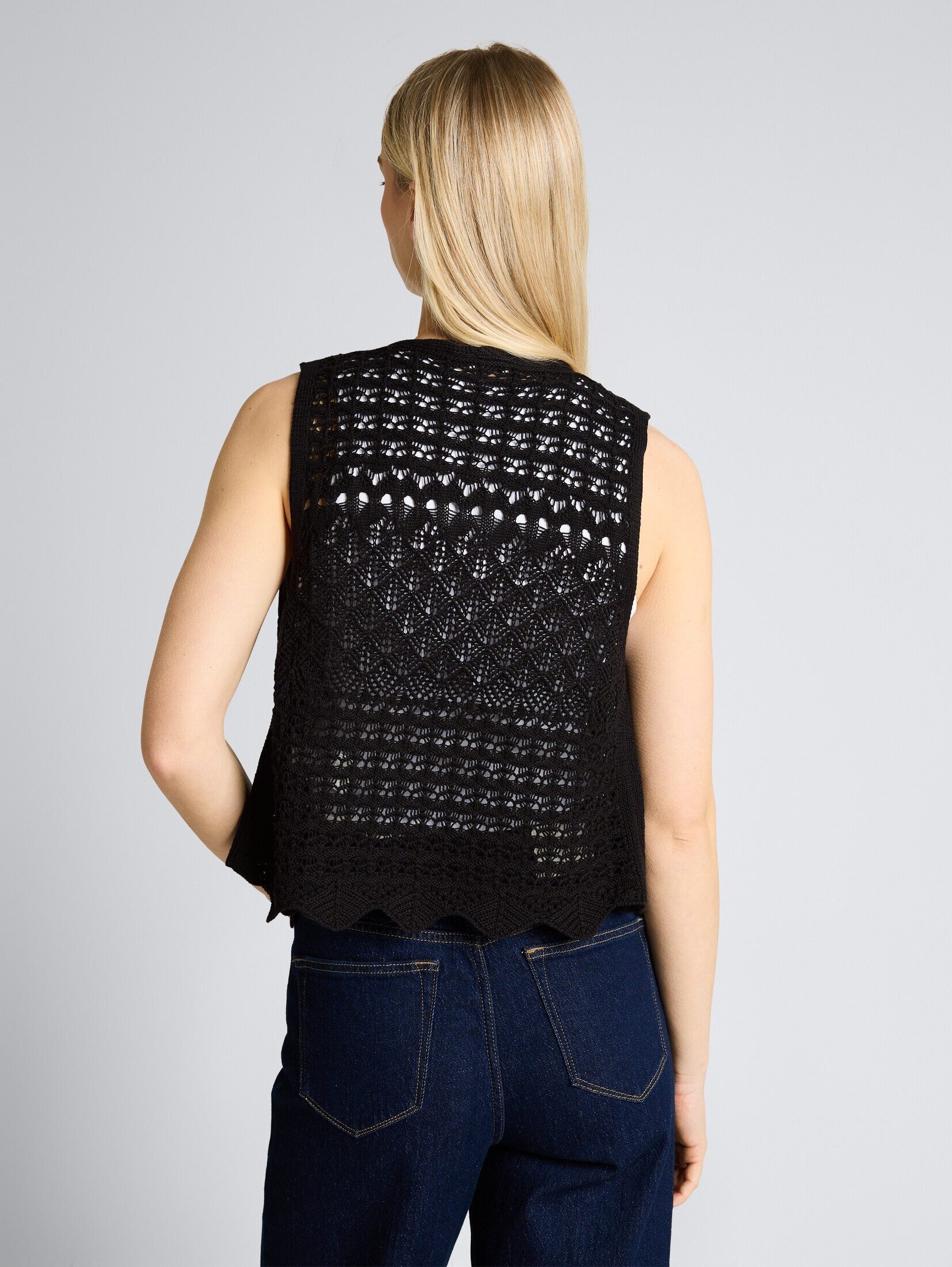 TOM TAILOR Denim Cardigan Pullover & Strickjacken Strickwesten mit Lochmuster