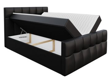 MIRJAN24 Boxspringbett Malibu (Matratze und Topper, Kopfteil), mit zwei Bettkästen für die Bettwäsche
