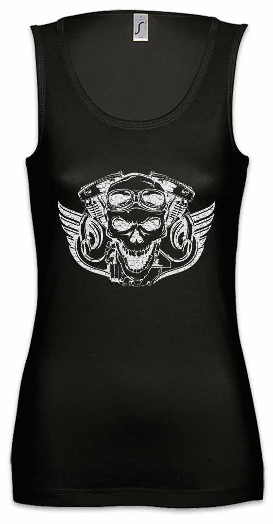 Tanktop Biker Skull I Ärmelloses Damen T-Shirt Club MC Rocker Adler Biker