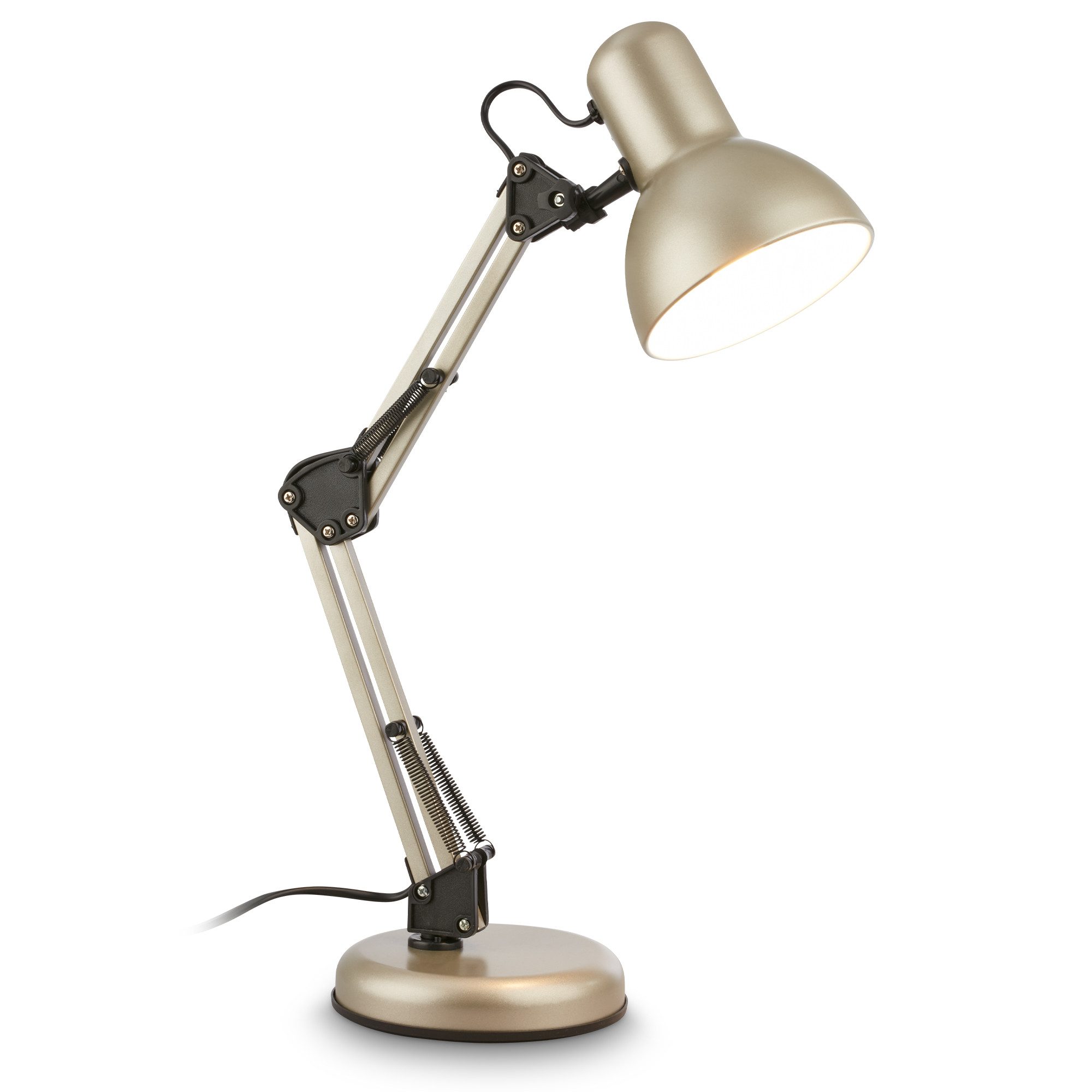 Briloner Leuchten LED Tischleuchte Tischlampe Schwenkbar Kabelschalter E14, ohne Leuchtmittel, Abhängig vom Leuchtmittel, 22,4x54,6 cm, Büro, Kinderzimmer