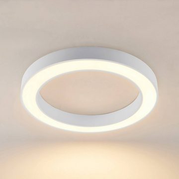 Arcchio LED Deckenleuchte Sharelyn, dimmbar, LED-Leuchtmittel fest verbaut, Farbwechsel warmweiß / tageslicht, Modern, Aluminium, Kunststoff, weiß, 1 flammig, inkl. Leuchtmittel