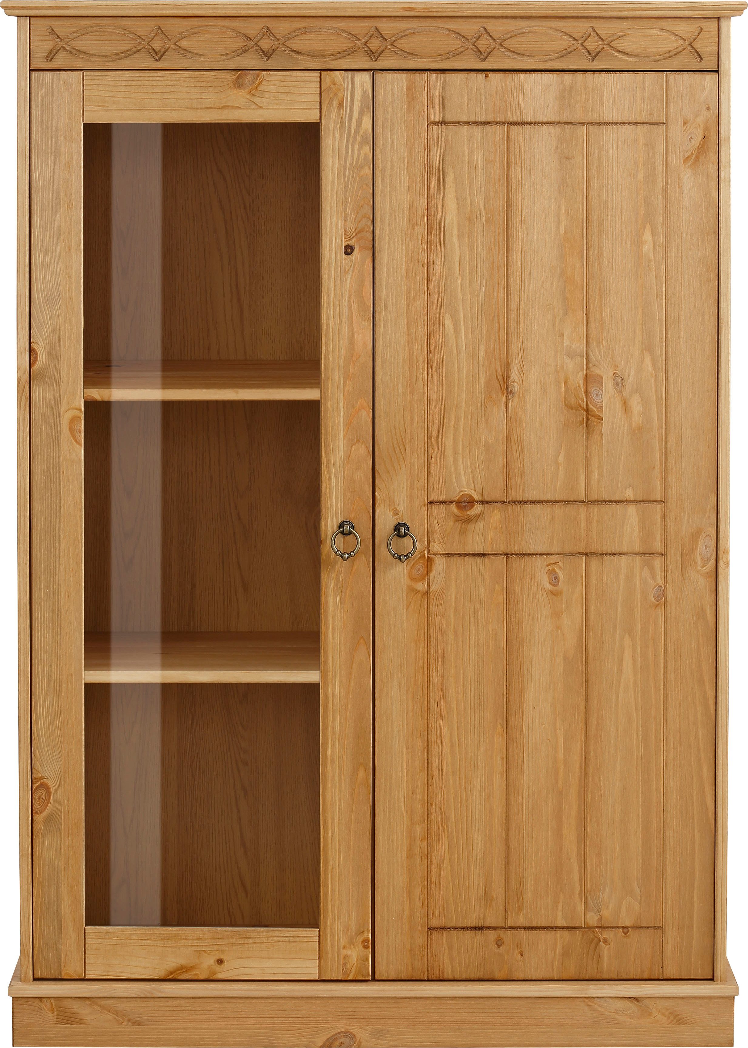 Home affaire Highboard Indra, Vitrine, Breite 85 cm, aus massiver Kiefer