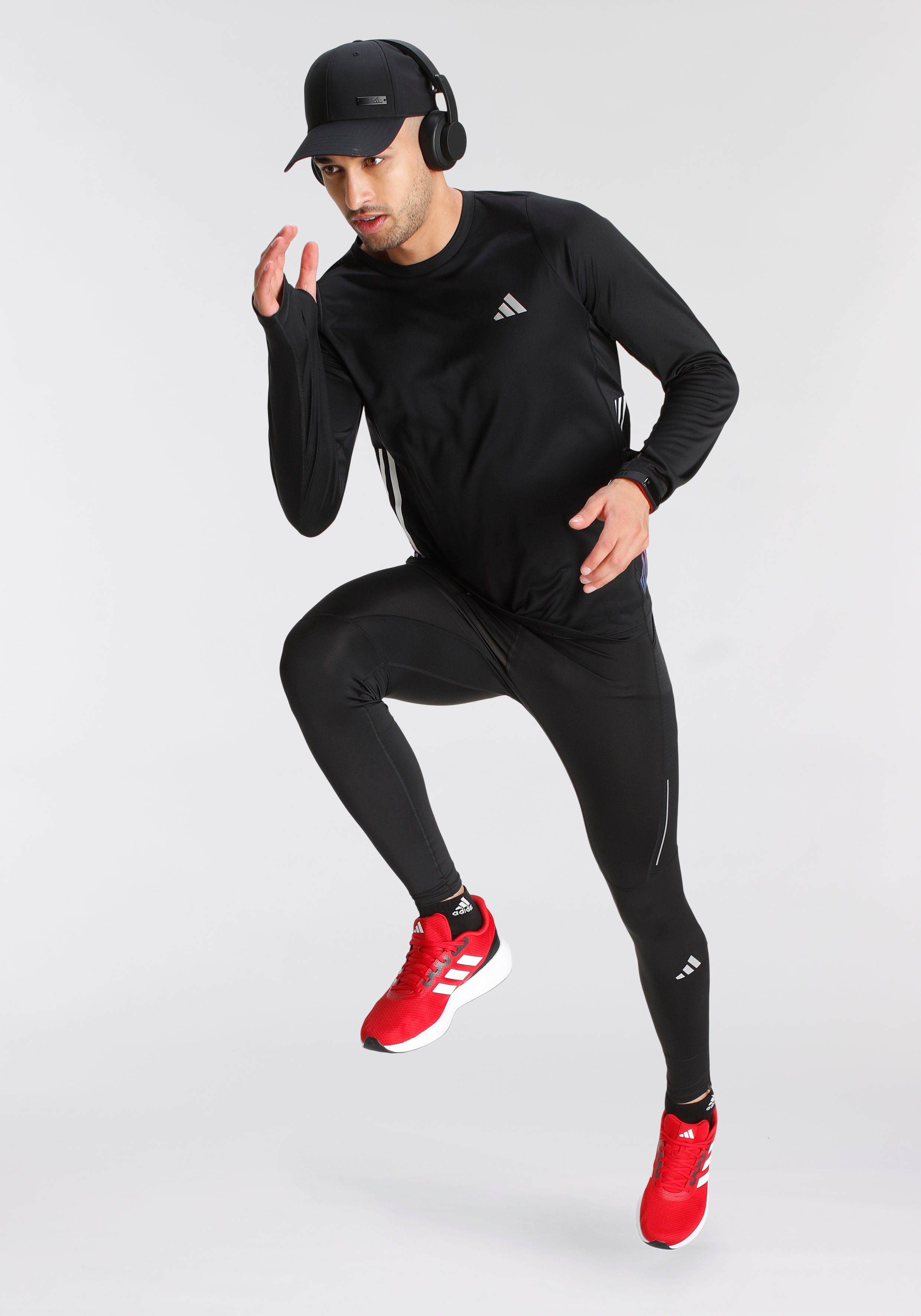 RUN ICONS LONGSLEEVE Performance adidas Laufshirt 3STREIFEN