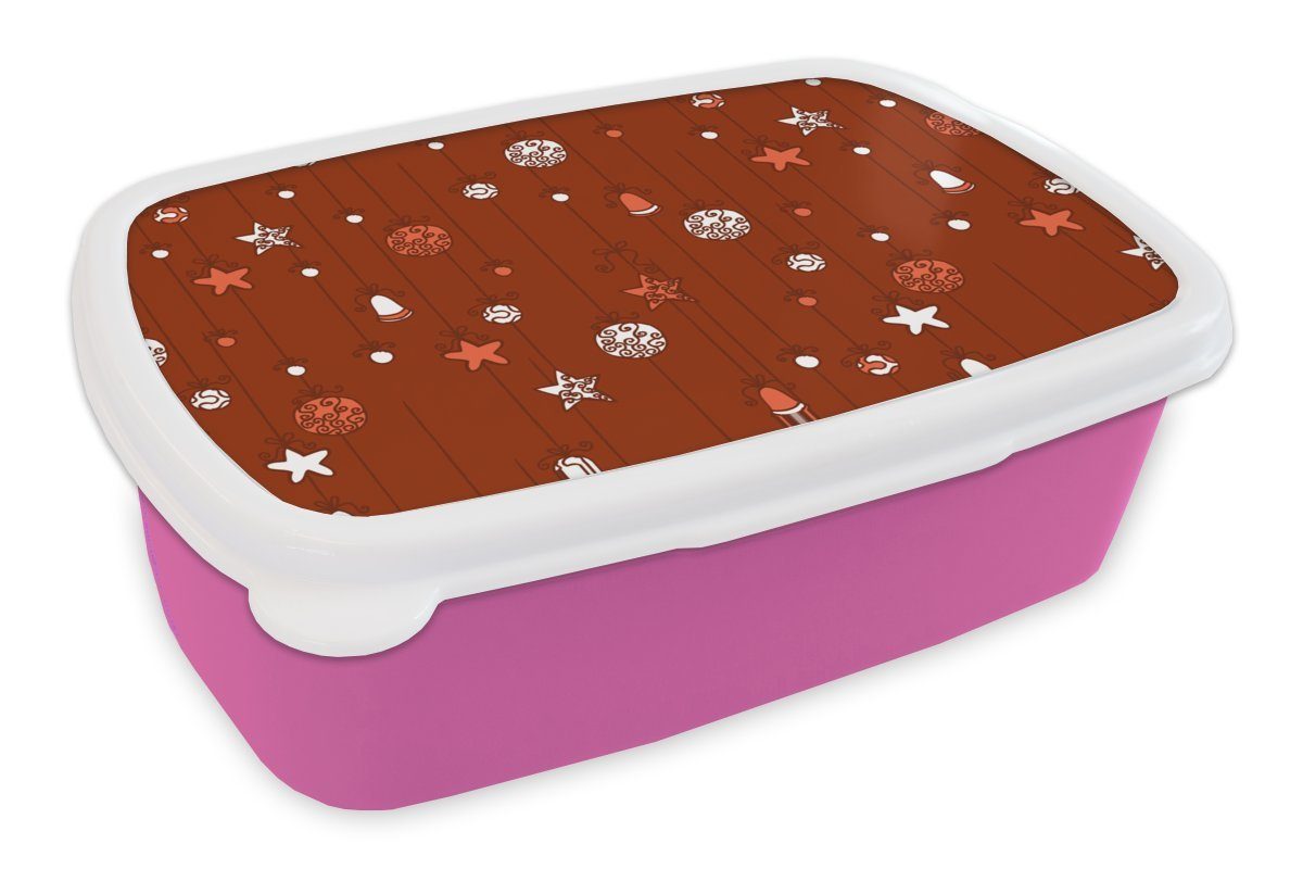 (2-tlg), Kugeln, Kinder, Erwachsene, für Muster rosa MuchoWow Kunststoff Brotdose - - Lunchbox Mädchen, Kunststoff, Brotbox Sterne Snackbox,