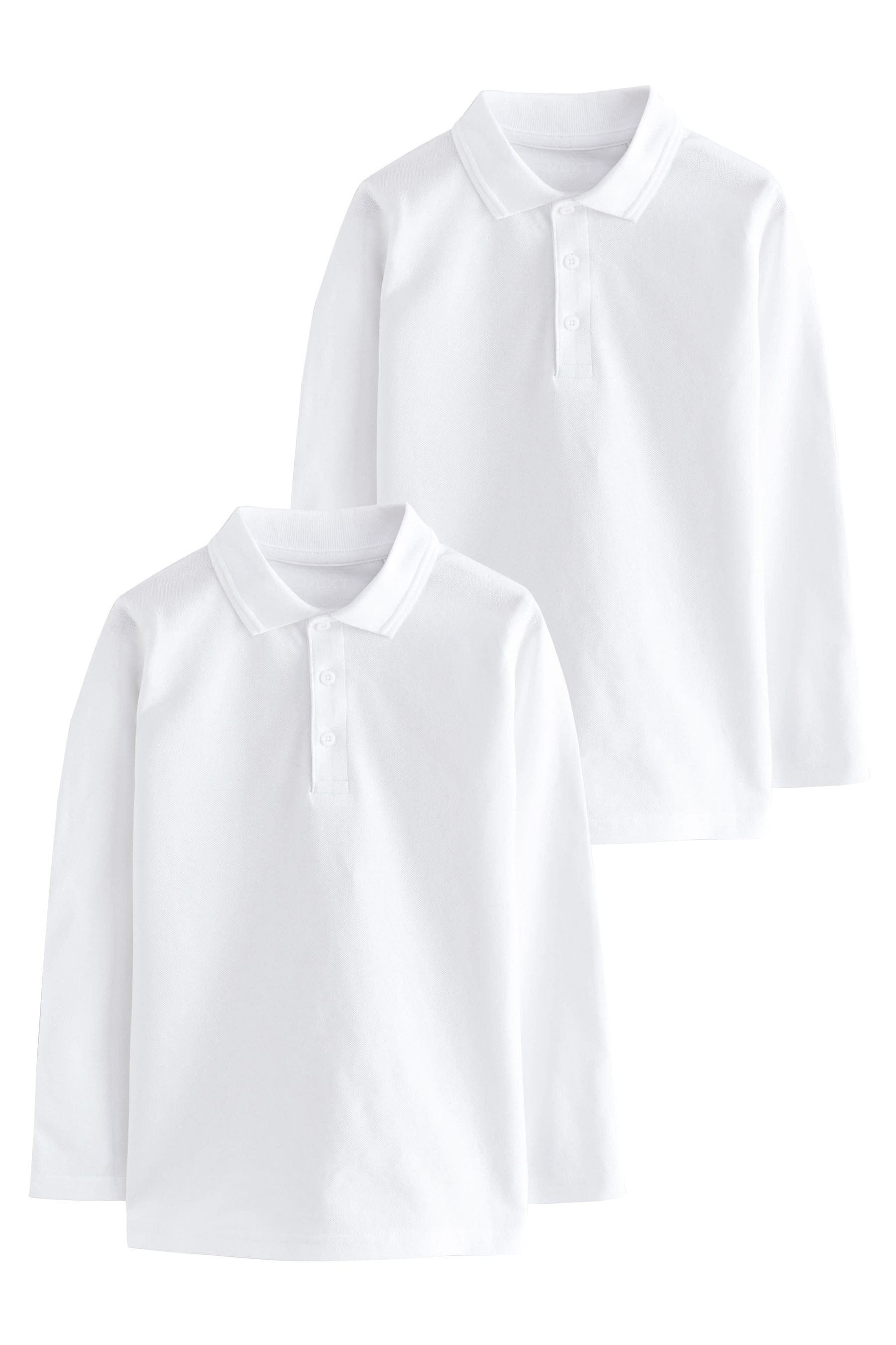 Next Langarm-Poloshirt Langärmelige Polohemden, 5er-Pack (2-tlg)