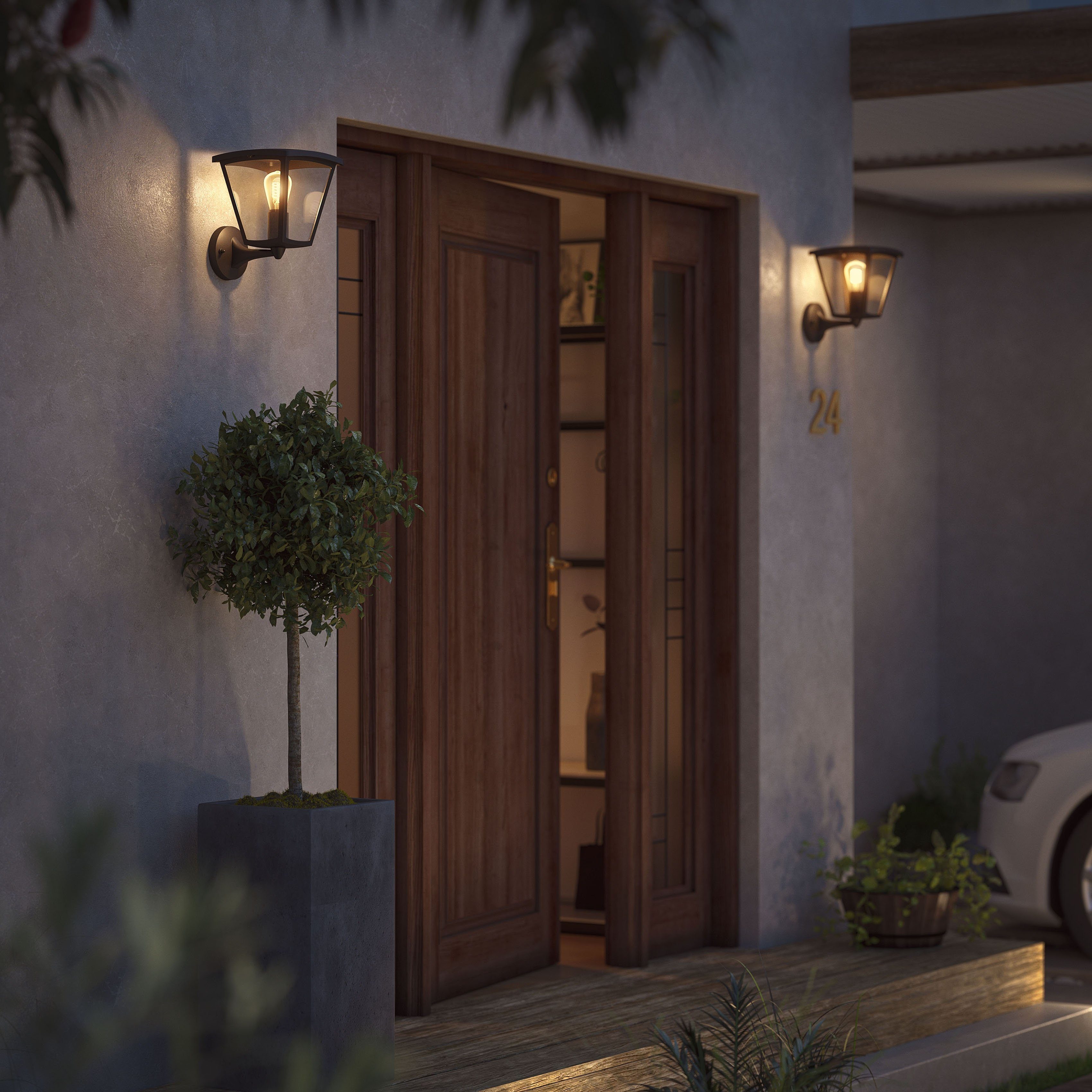 Philips Hue Außen-Wandleuchte Inara, Smart Home, Leuchtmittel wechselbar, Warmweiß, White