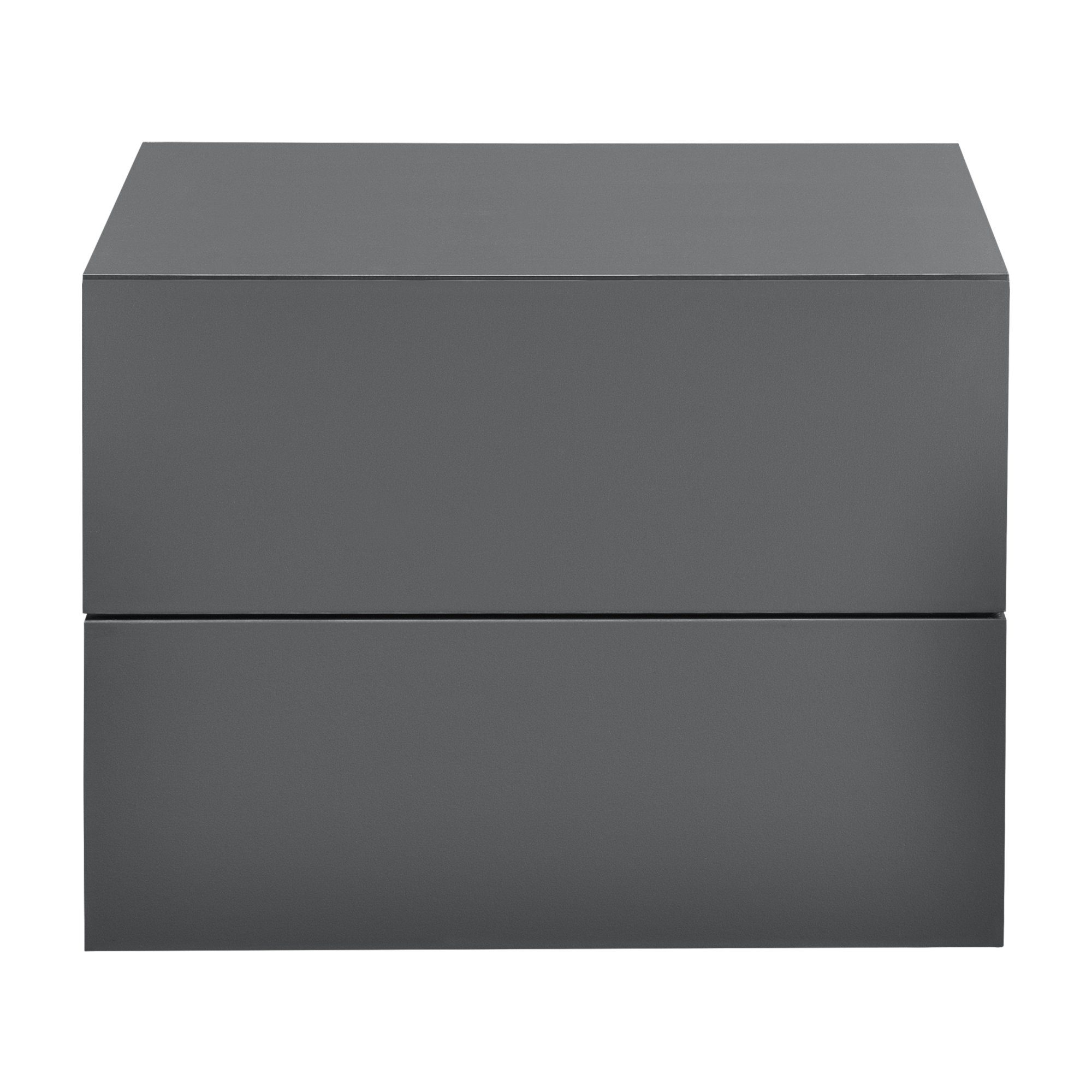 en.casa Hängeschrank »Ampfing« Wandschrank mit 2 Schubladen 40x29x30 cm Dunkelgrau – Bild 4 von 5