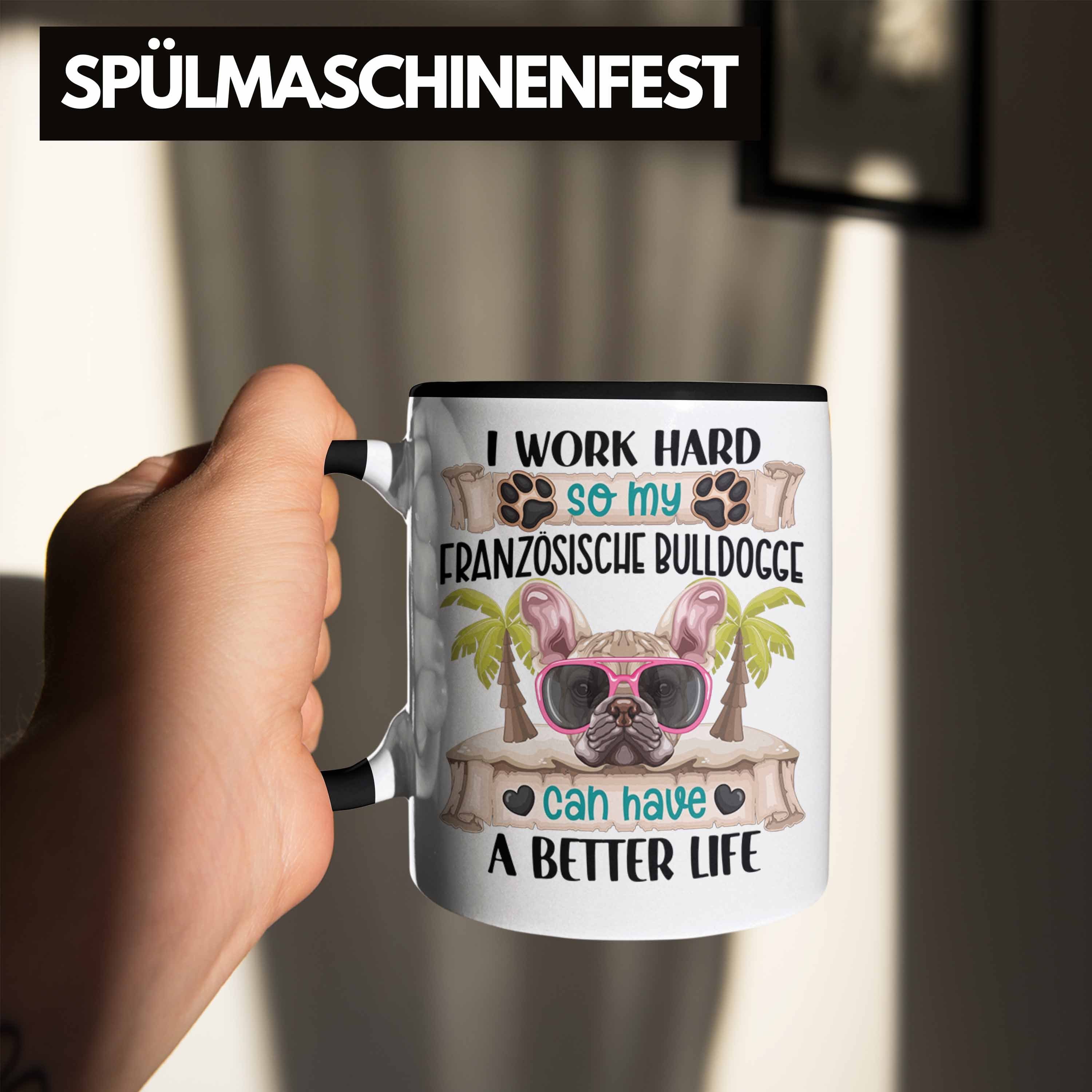 Besitzer Französische Tasse Geschenk Tasse Schwarz Bulldogge Spruch Trendation Lustiger Geschen