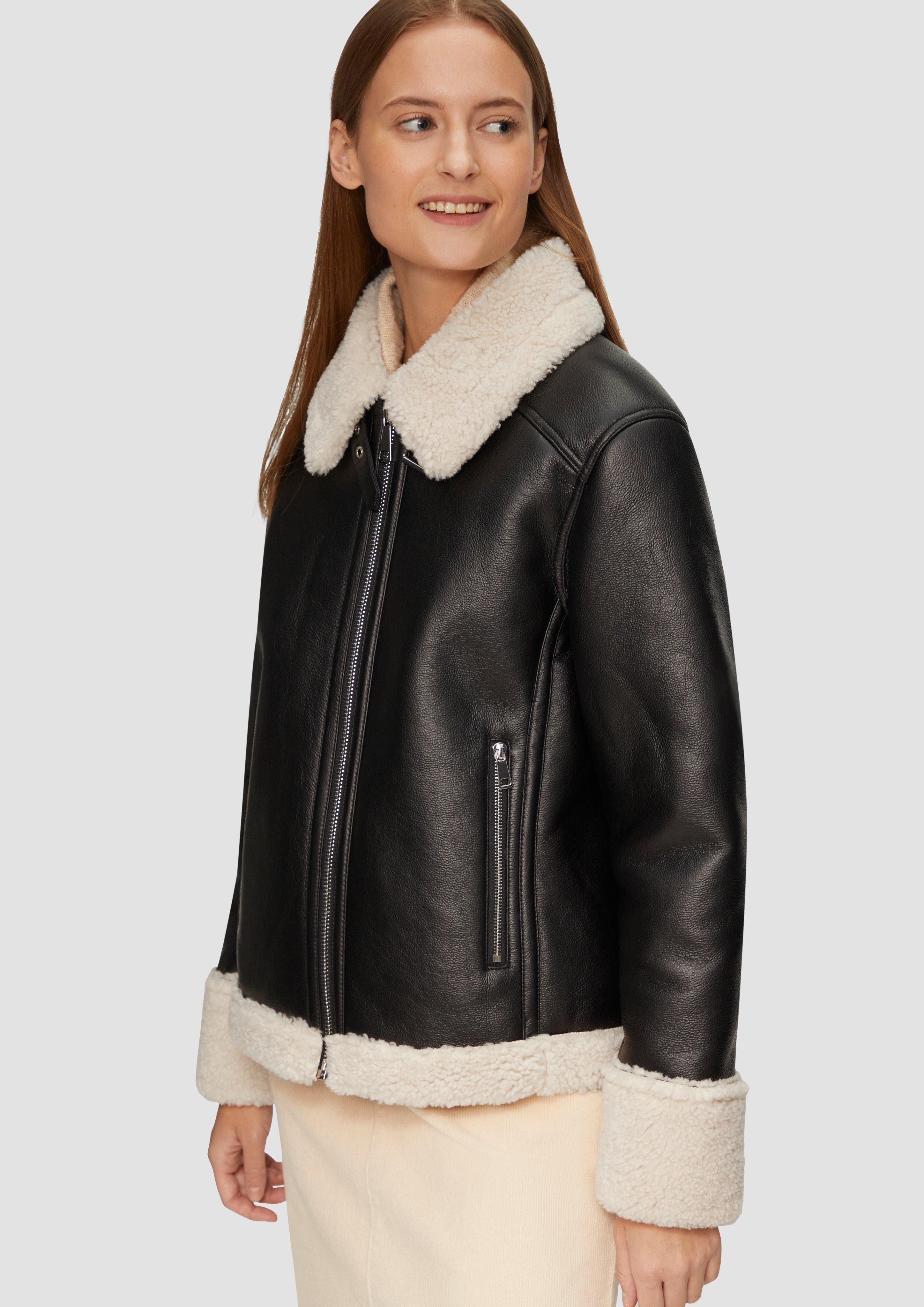 s.Oliver Funktionsjacke Jacke aus Lederimitat mit günstig online kaufen