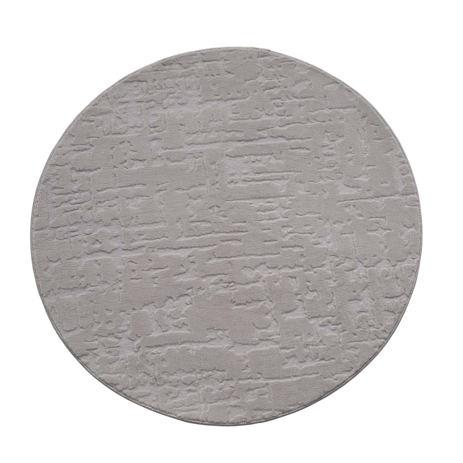 TaraCarpet Teppich TaraCarpet Homestyle 399 Vintage, rund, Höhe: 10 mm, Vintage hoch-tief weich waschbar grau 80x80 rund – Bild 4 von 5