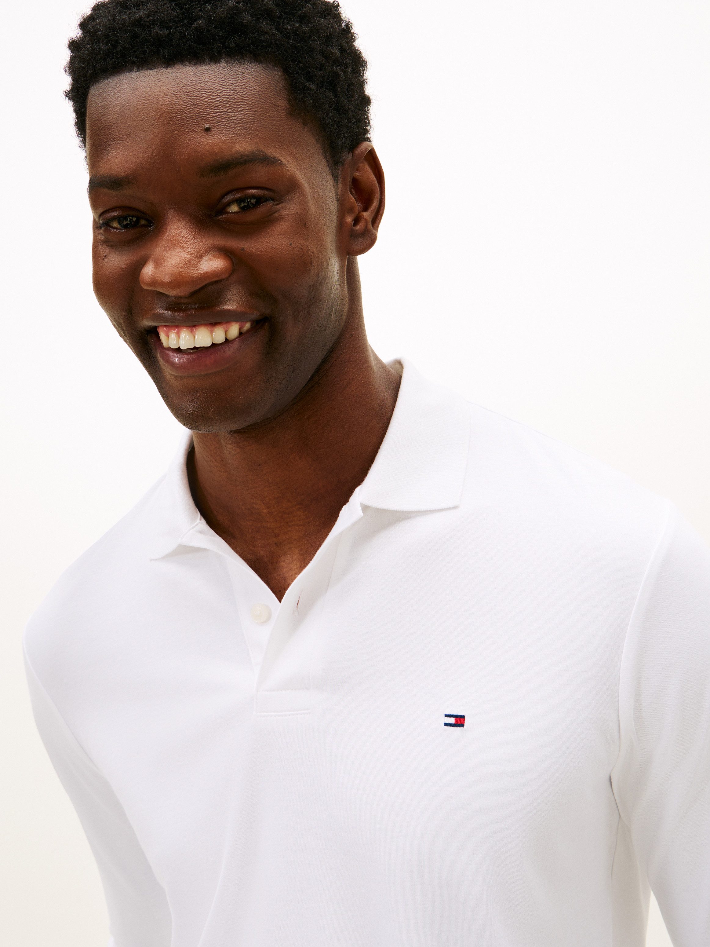 Tommy Hilfiger Langarm-Poloshirt L/S LIQUID COTTON REG POLO mit Jersey und Markenlabel unifarben, casual, regular fit, Baumwolle, Polokragen