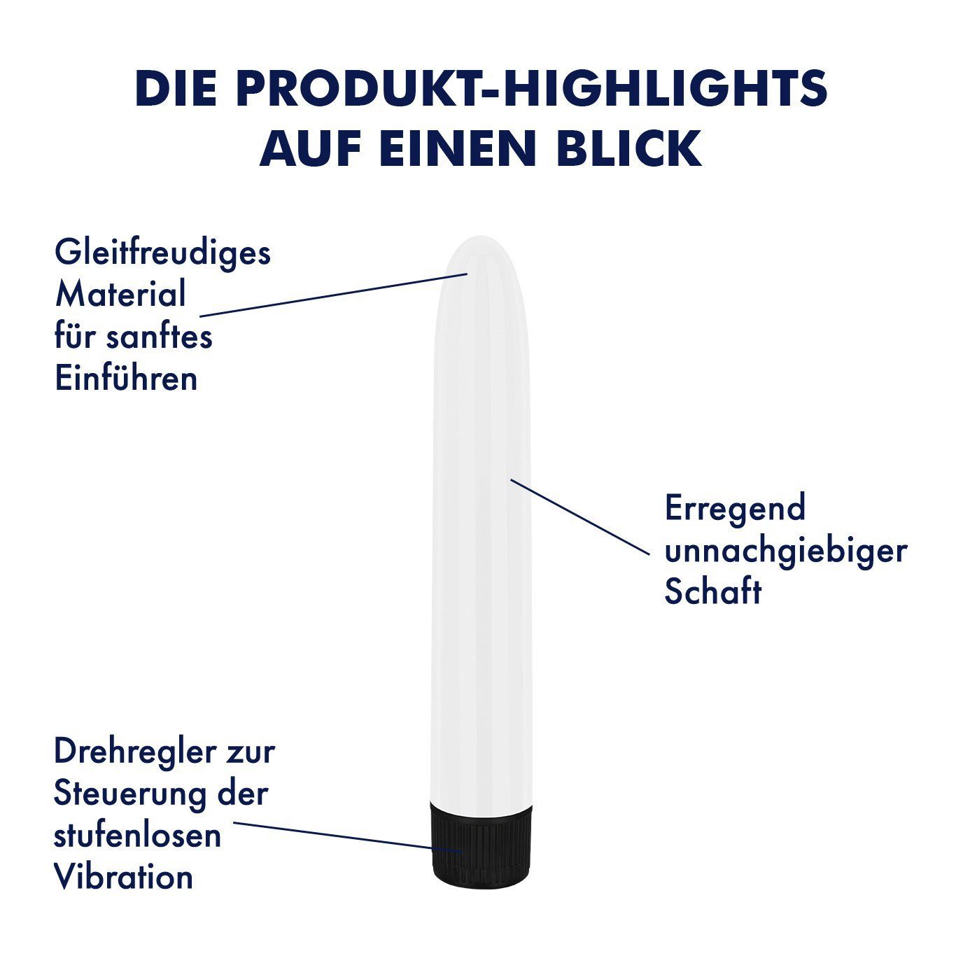 EIS Auflege-Vibrator EIS 'Kraftvoller Vibrator, wasserdicht (IPX7), 17,5 cm', gleitfreudig weiß