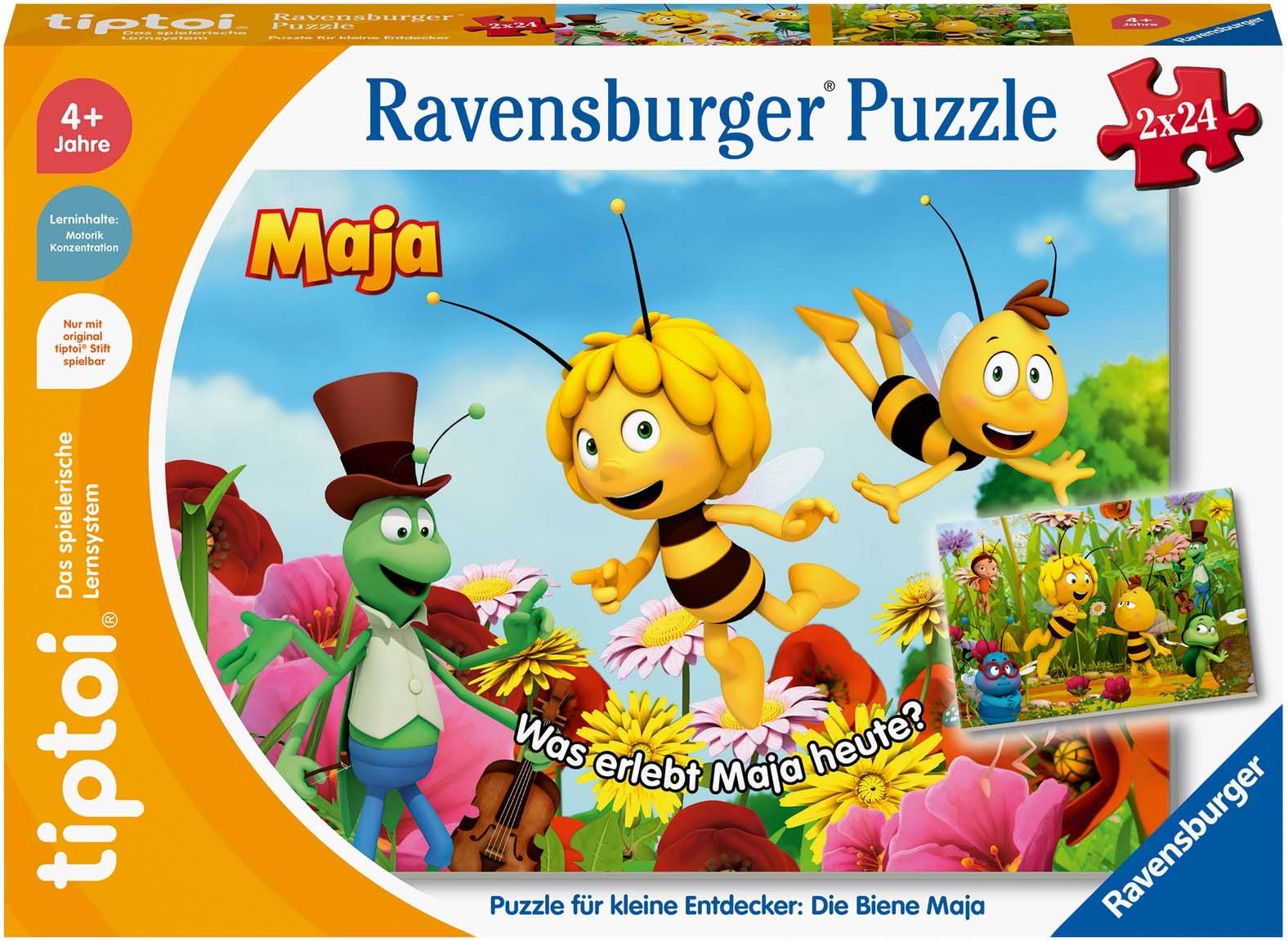 Ravensburger Puzzle tiptoi® Die Wald Maja, FSC® Puzzle kleine Puzzleteile, Entdecker: - schützt weltweit in - Europe, Biene 24 Made für