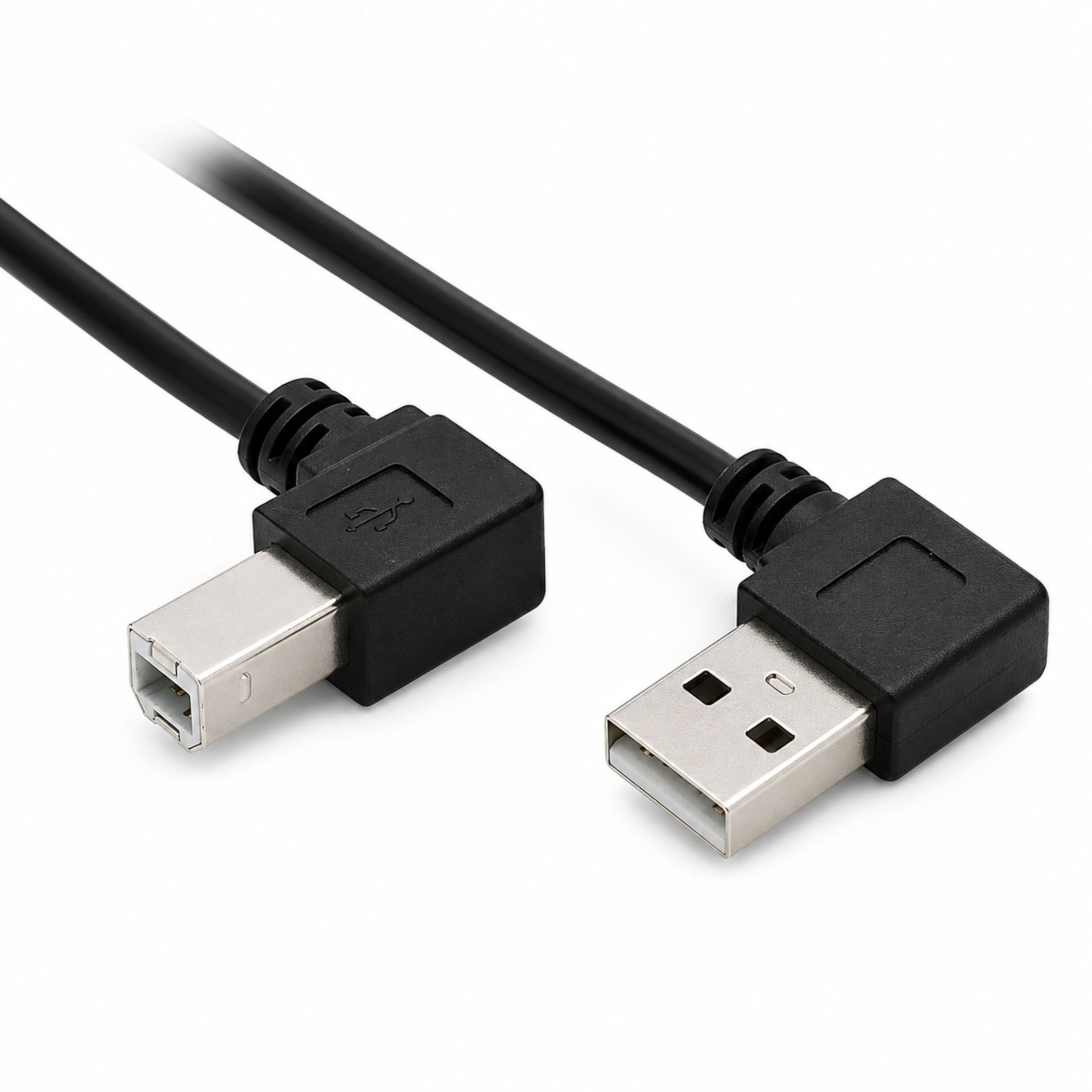 Bolwins M03 USB 2.0 Druckerkabel 50cm A auf B Winkelstecker für Drucker USB-Kabel, USB Typ A, rechts abgewinkelt, USB 2.0 Standard, USB Typ B, gerade, USB 2.0 Standard (50 cm), Rechts abgewinkelter USB-A Stecker, 50cm Kabel, platzsparendes Design
