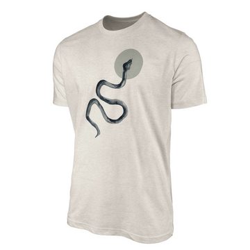 Sinus Art T-Shirt Herren Shirt 100% gekämmte Bio-Baumwolle T-Shirt Seeschlange Schlange Wasserfarben Motiv Nachhaltig (1-tlg)