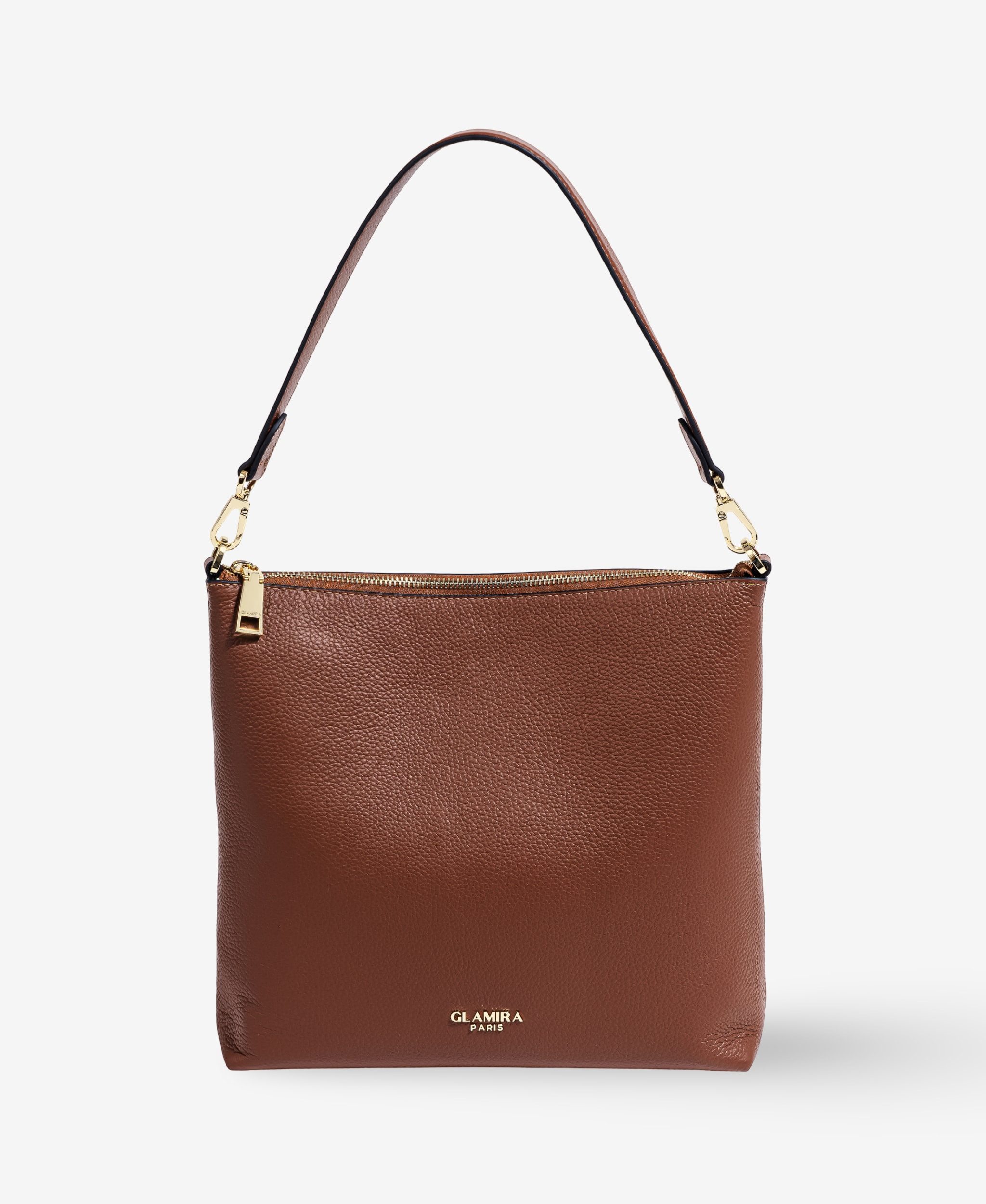 GLAMIRA Handtasche UrbanSphere Braune Schultertasche (1-tlg), echt Leder, mit geräumigem Hauptfach