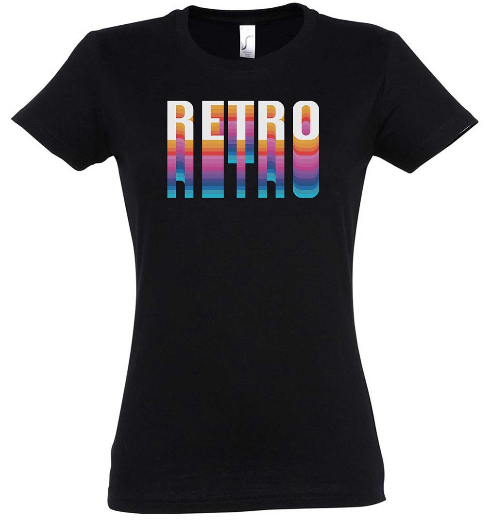 Urban Backwoods Print-Shirt Retro Typo Damen T-Shirt Vintage Oldschool 80ie günstig online kaufen