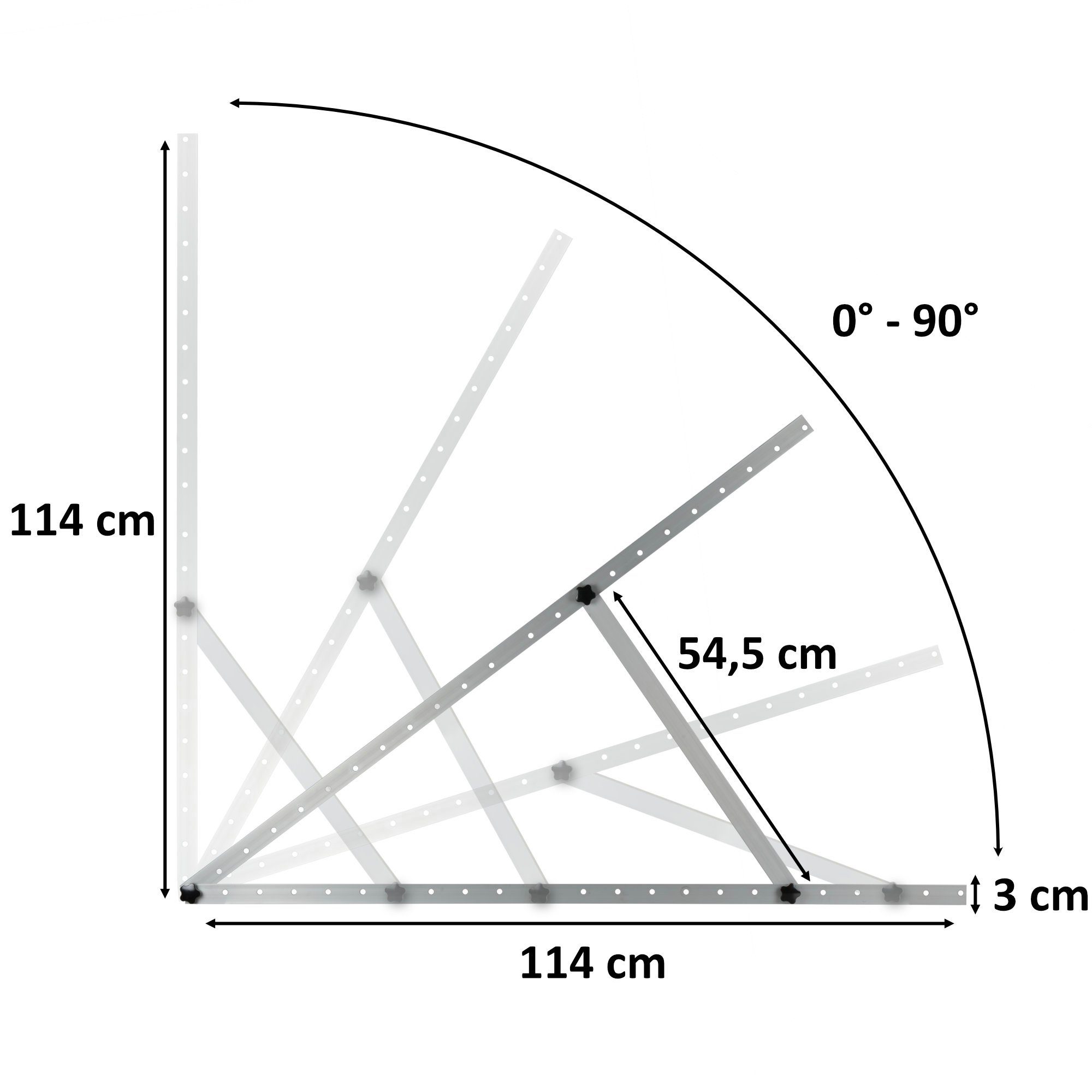 Zelsius Solarmodul-Halterung Zelsius Aluminium Solarmodul Halterung, von 0 bis 90 Grad, für ein Pan