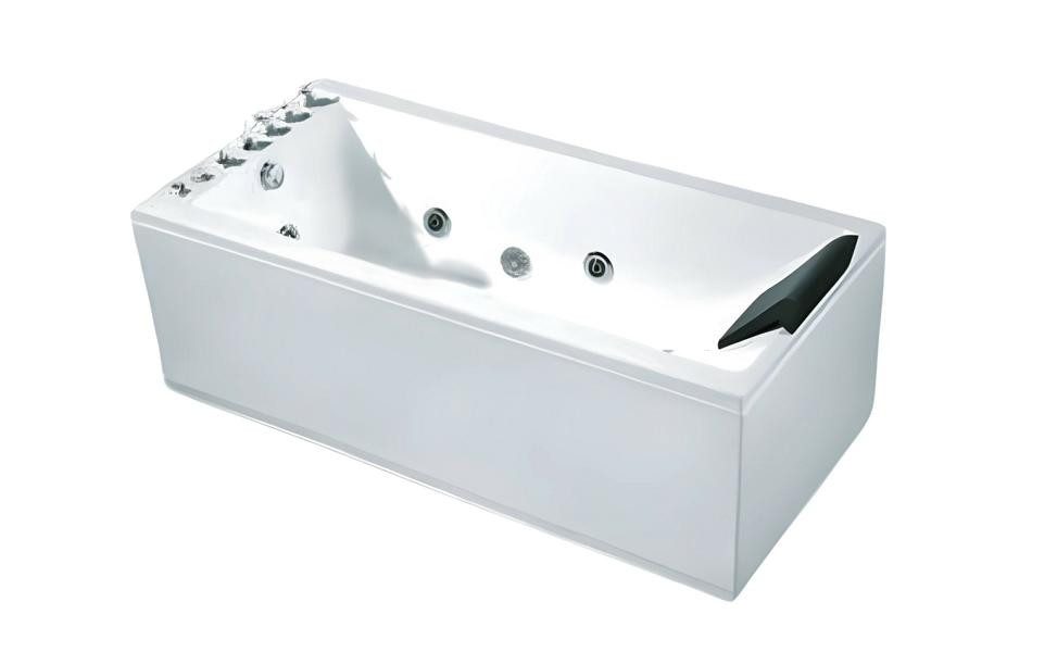 JVmoebel Whirlpool-Badewanne Komfortwanne 180x85 cm in Weiß – Luxus Acryl Massagewanne, Made in Europe